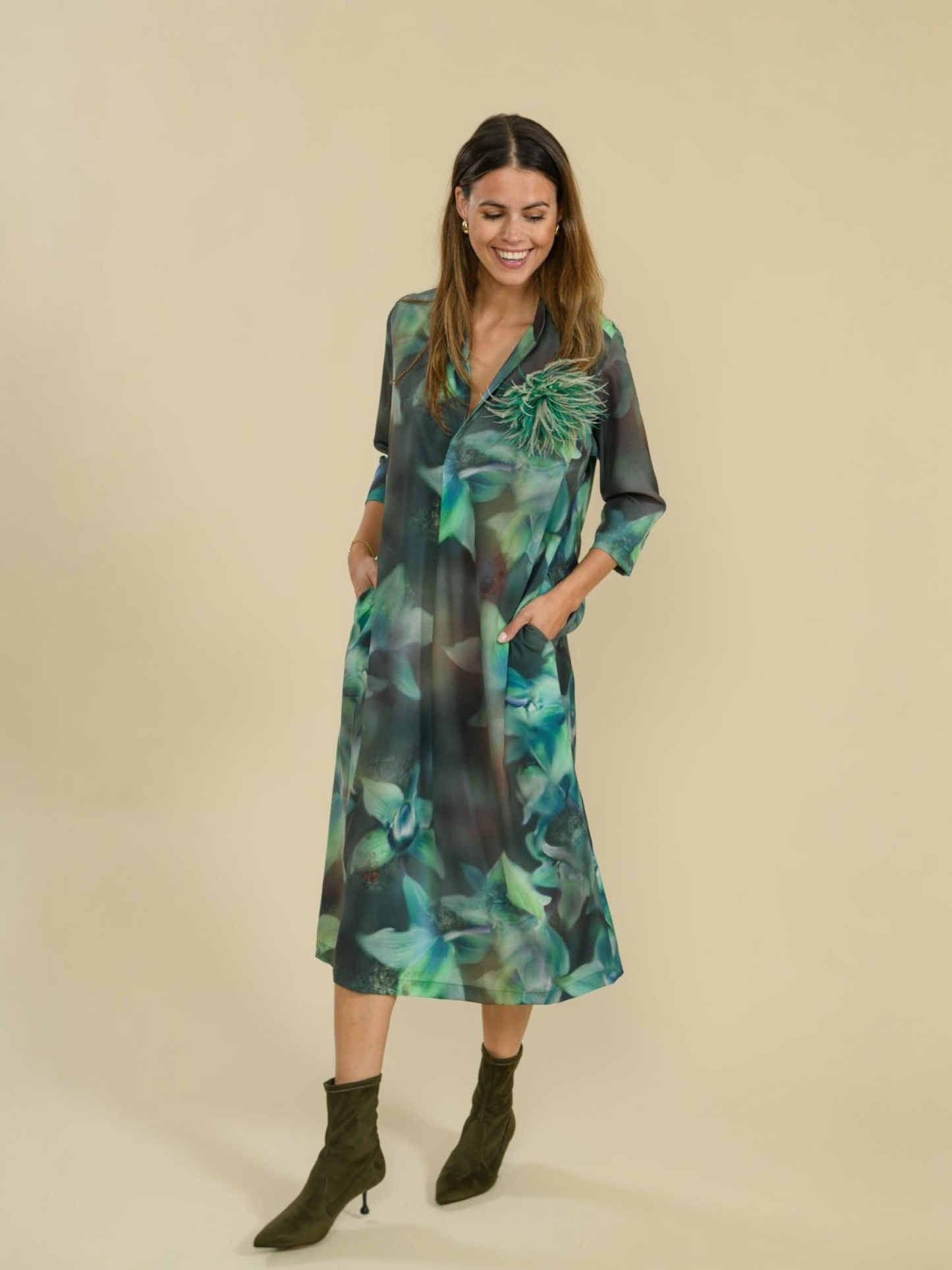 FARAH FASHION - KLEED - FATI MAX - PRINT/GROEN