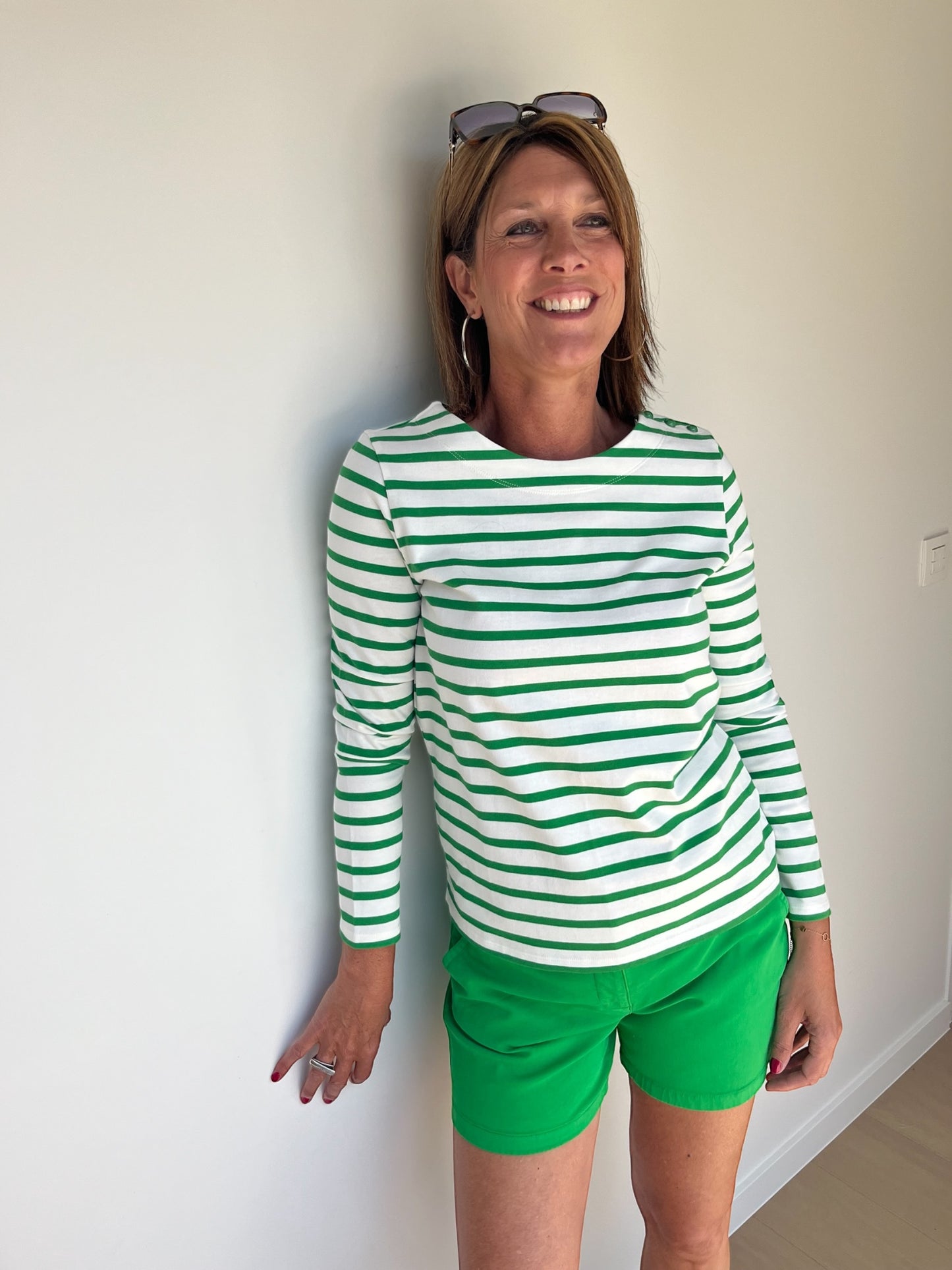 Groen-witte t-shirt SAMI - Gigue