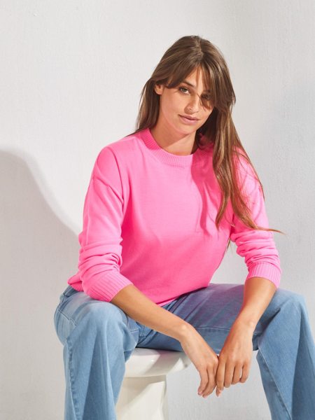 Fijne trui MASON fuchsia - Lalotti