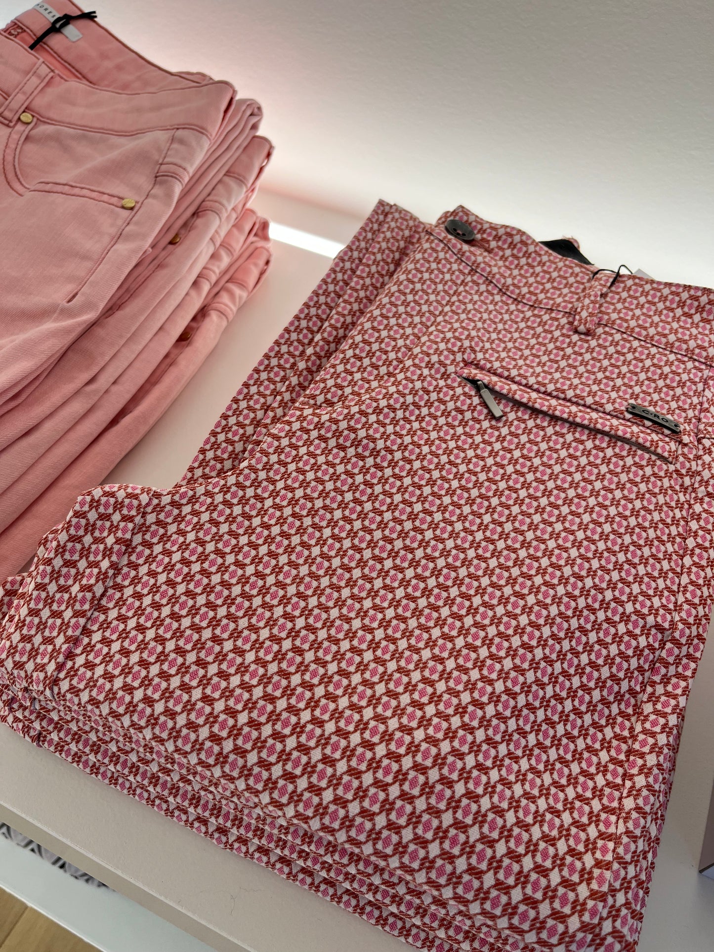 Geruite broek 7/8 model met rits onderaan C-RO ( Lina)