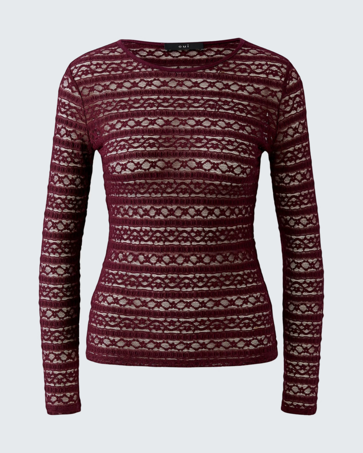 Oui kanten shirt berry