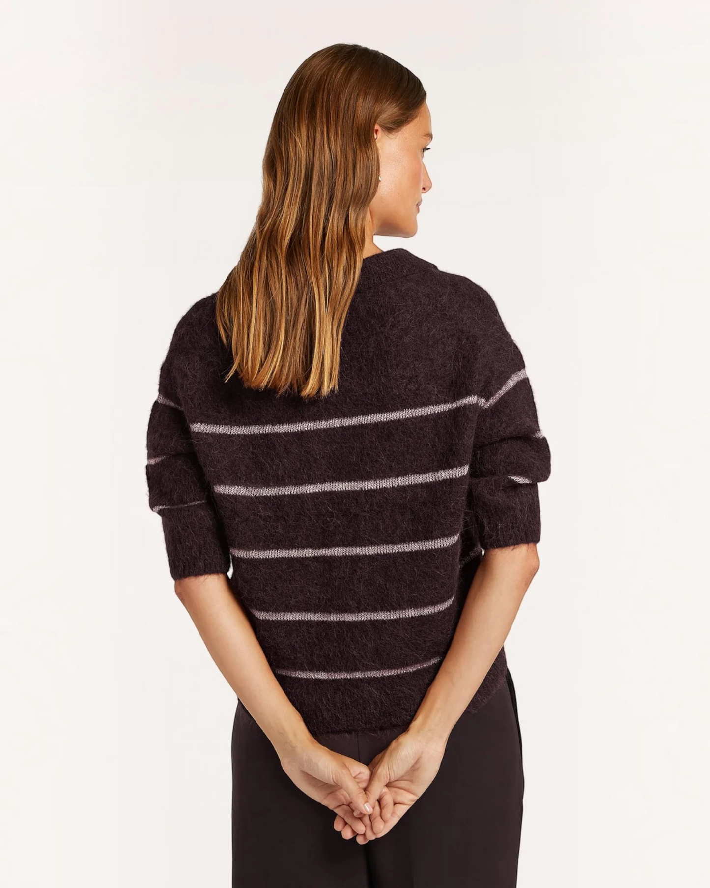 Beaumont Helene Pullover Plum – alpaca damestrui met lurex