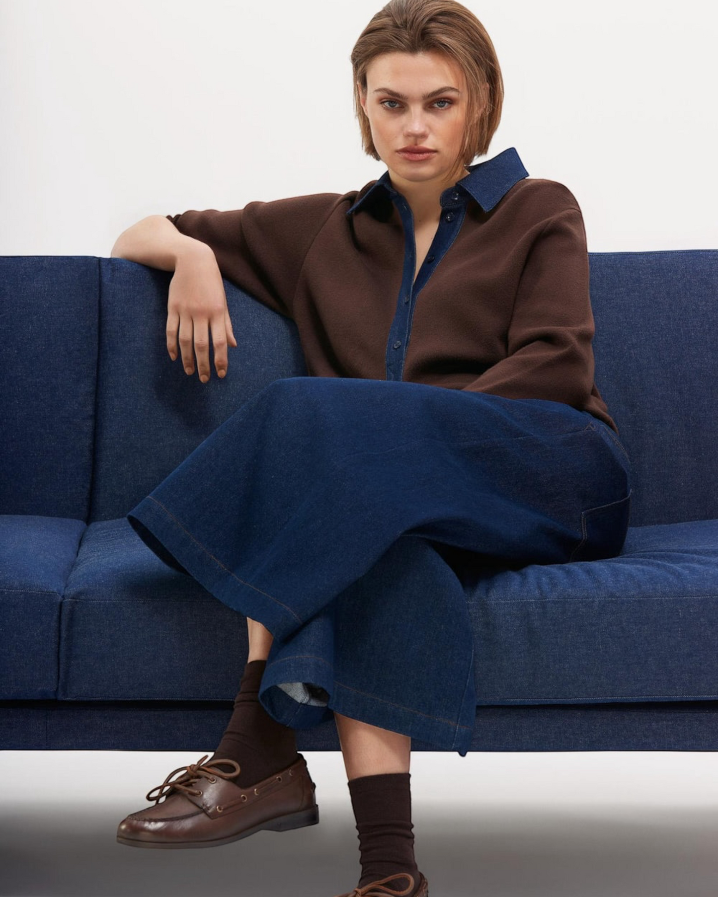 Senso Ilaisa broekrok donkerblauw – wide leg
