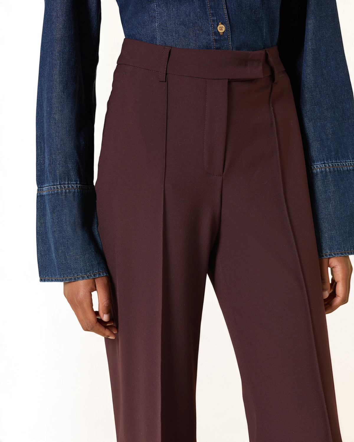 Damesbroek Bordeaux – Hoge Taille & Rechte Pijp | Raffaello Rossi