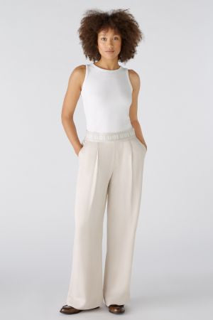 Broek off white op elastiek 91737 - Oui