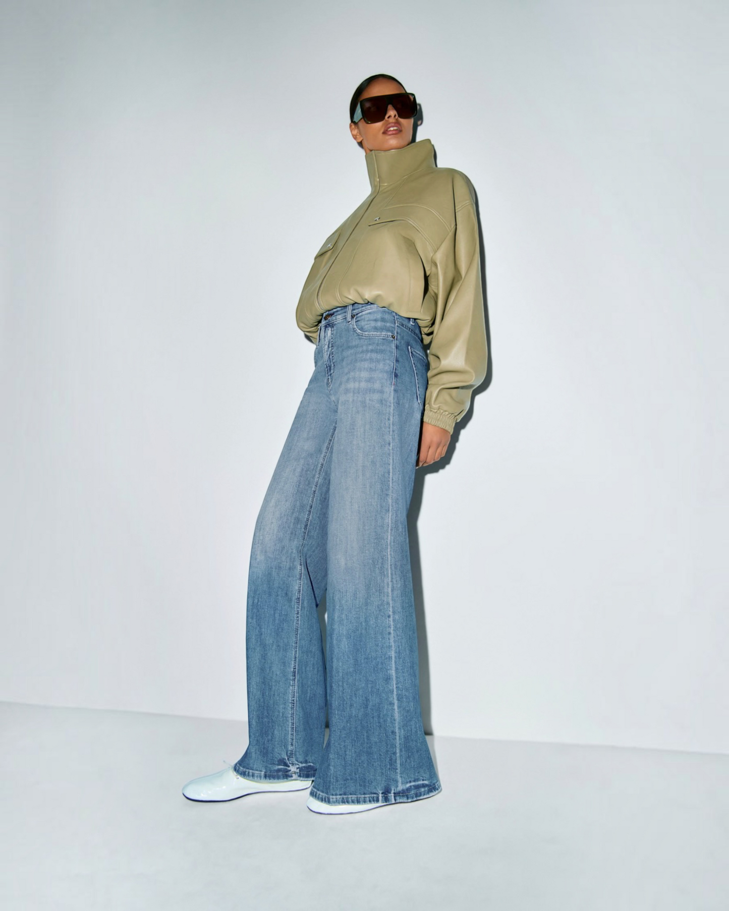 Cambio Studio87 Palazzo Flare wide leg jeans blauw