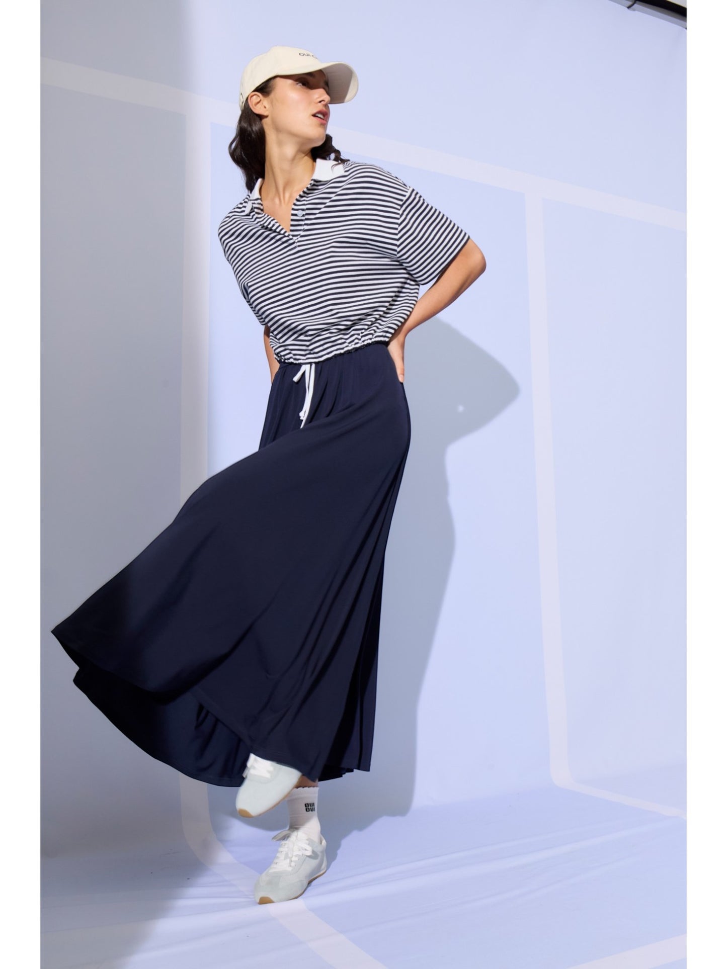 Oui - polo wit/blauw (97193)