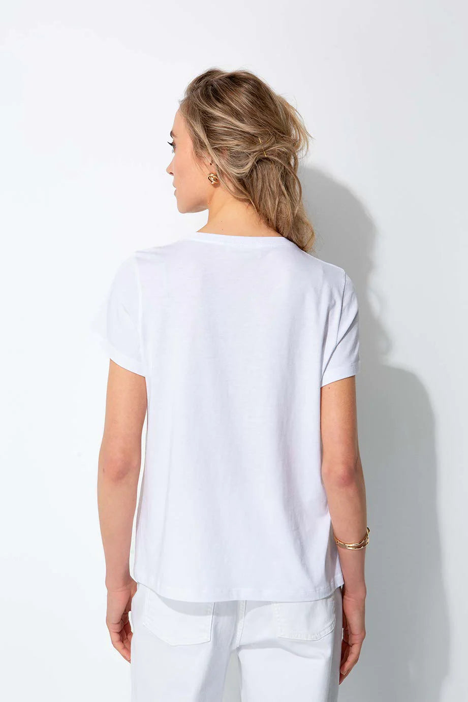 Catnoir - witte t-shirt met print - Sunny Palms