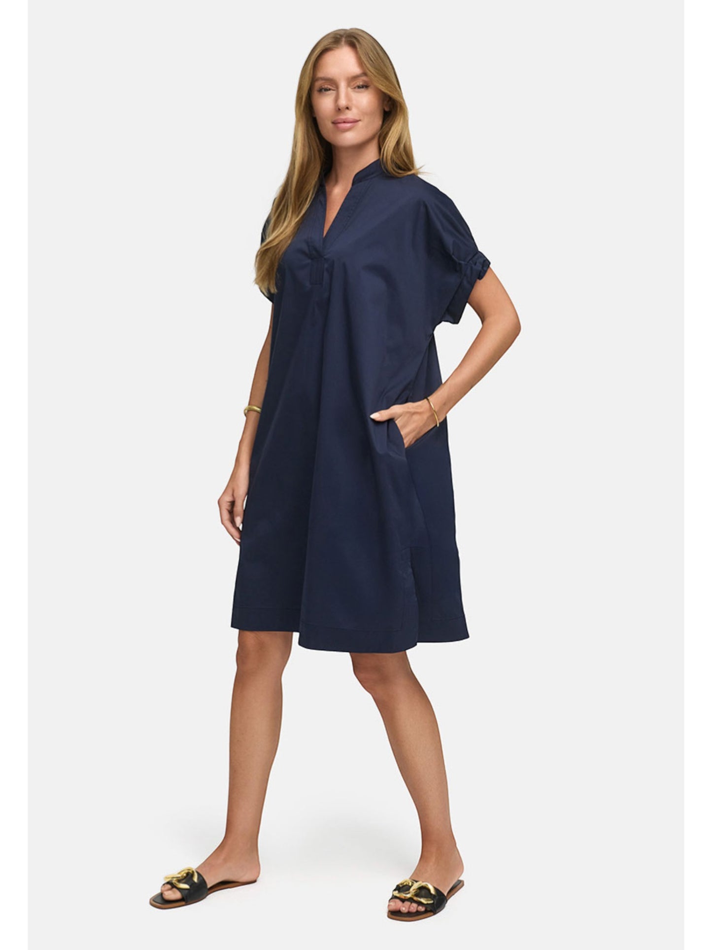 Catnoir - blauw kleedje in katoen stretch