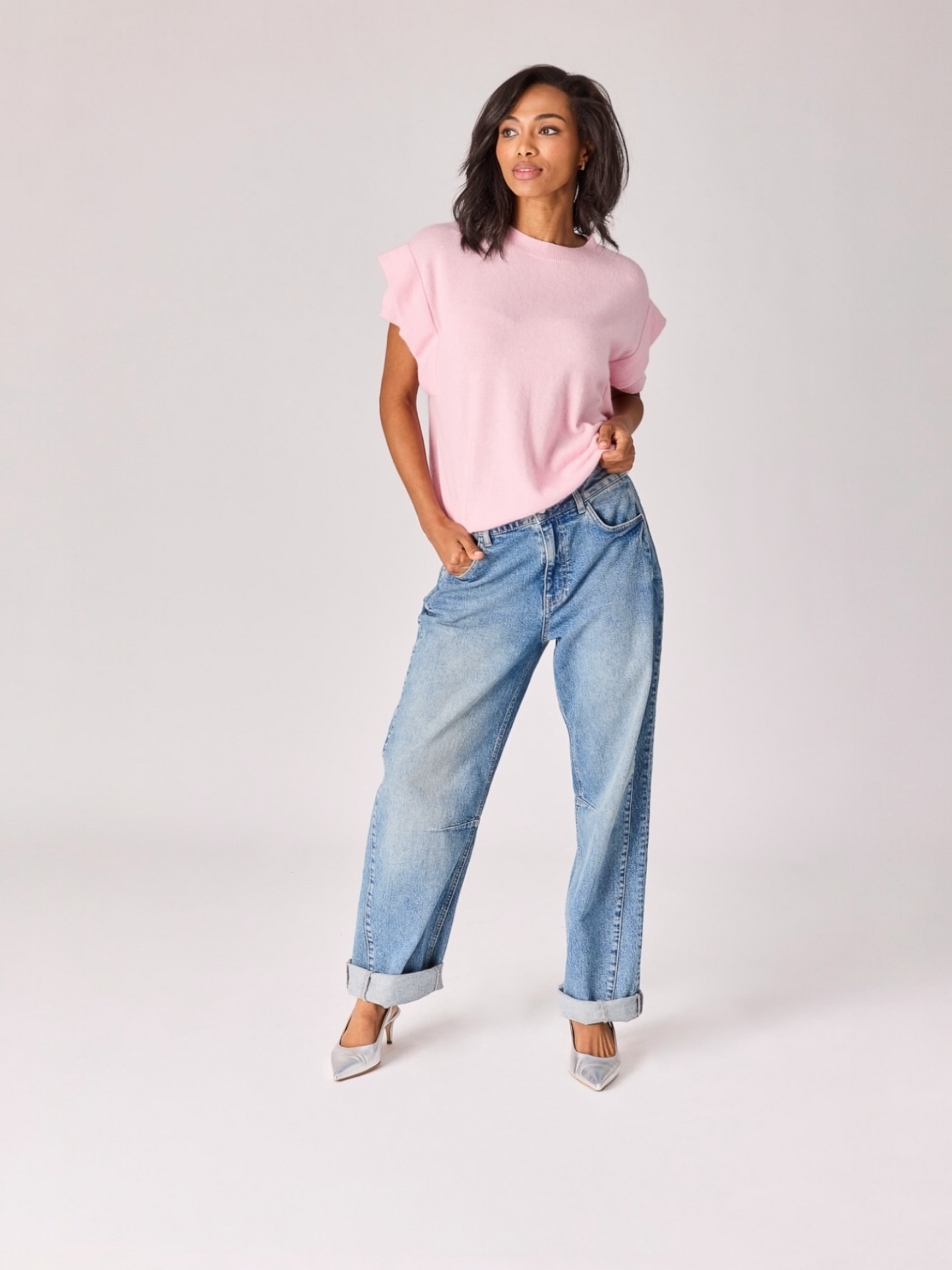 Lalotti - MIRA pull met schouderdétail - pink