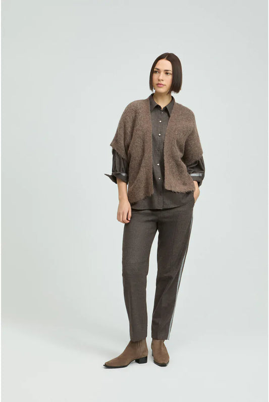 Xandres - bruine wollen gilet ARINSKE