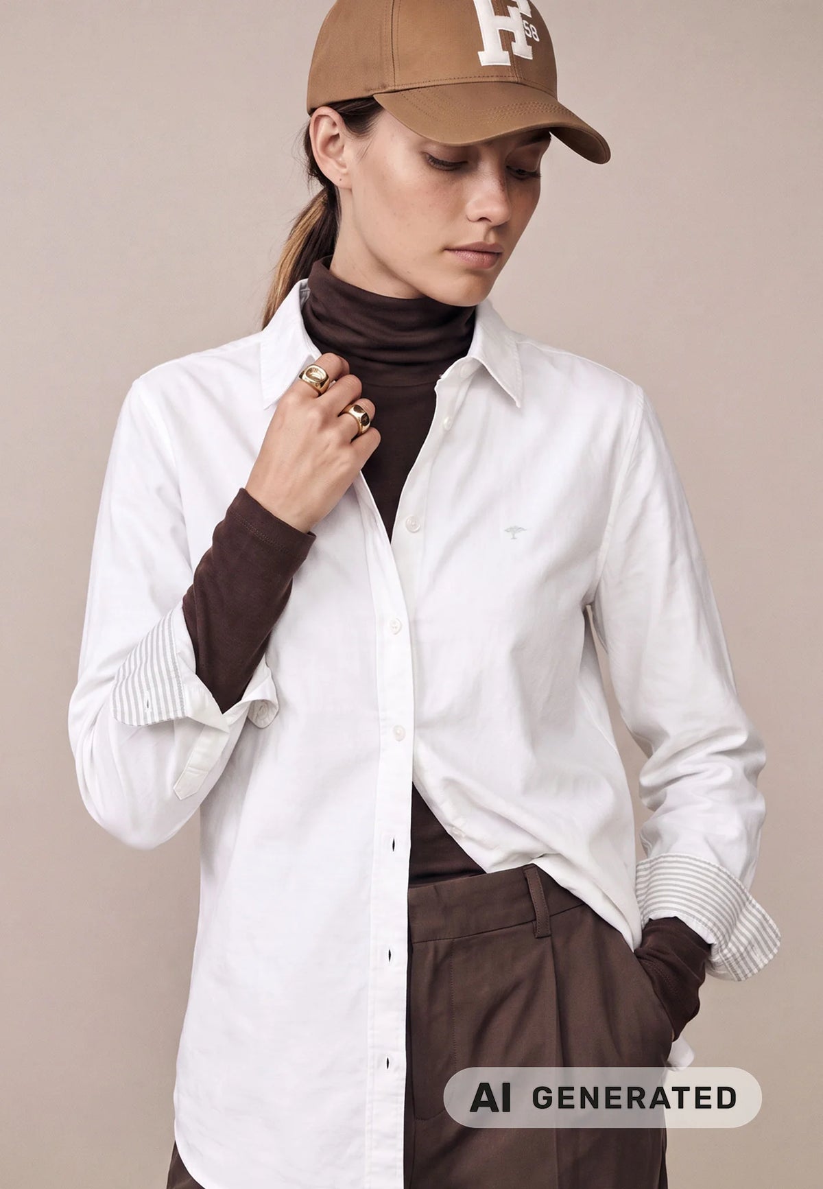 Fynch-Hatton witte blouse met lange mouwen in katoen