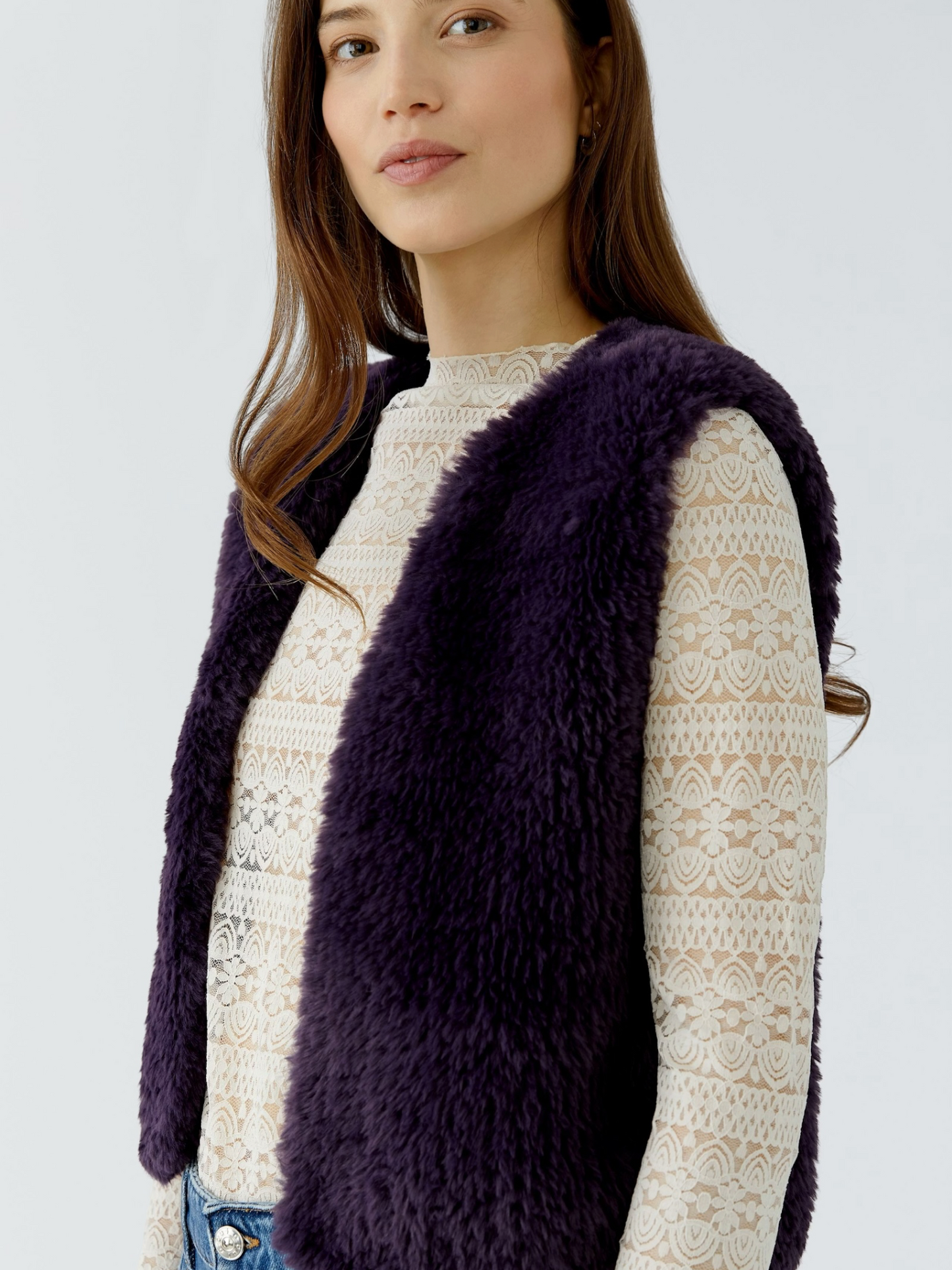 Oui - gebreide mouwloze vest (98077)