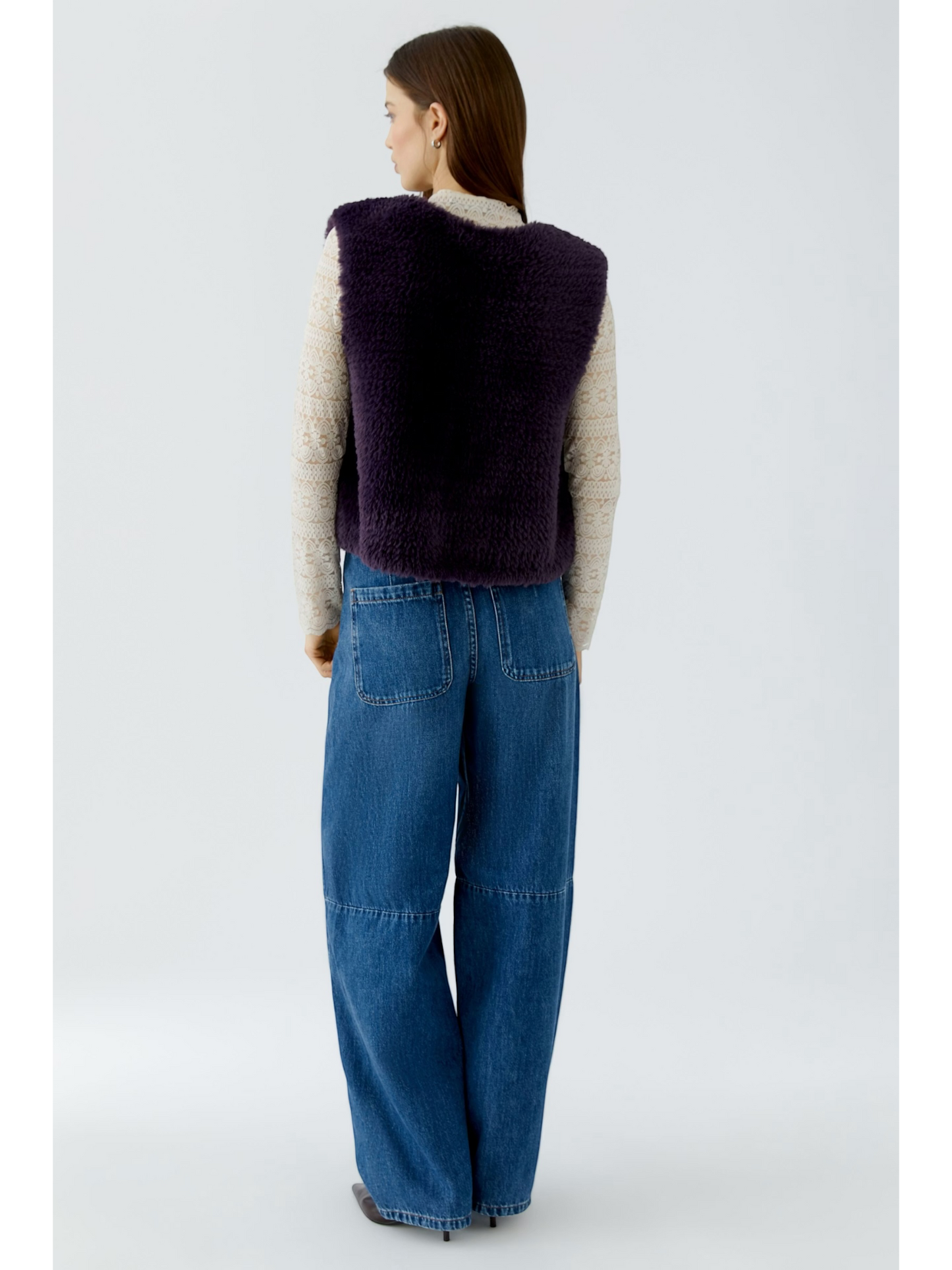Oui - gebreide mouwloze vest (98077)