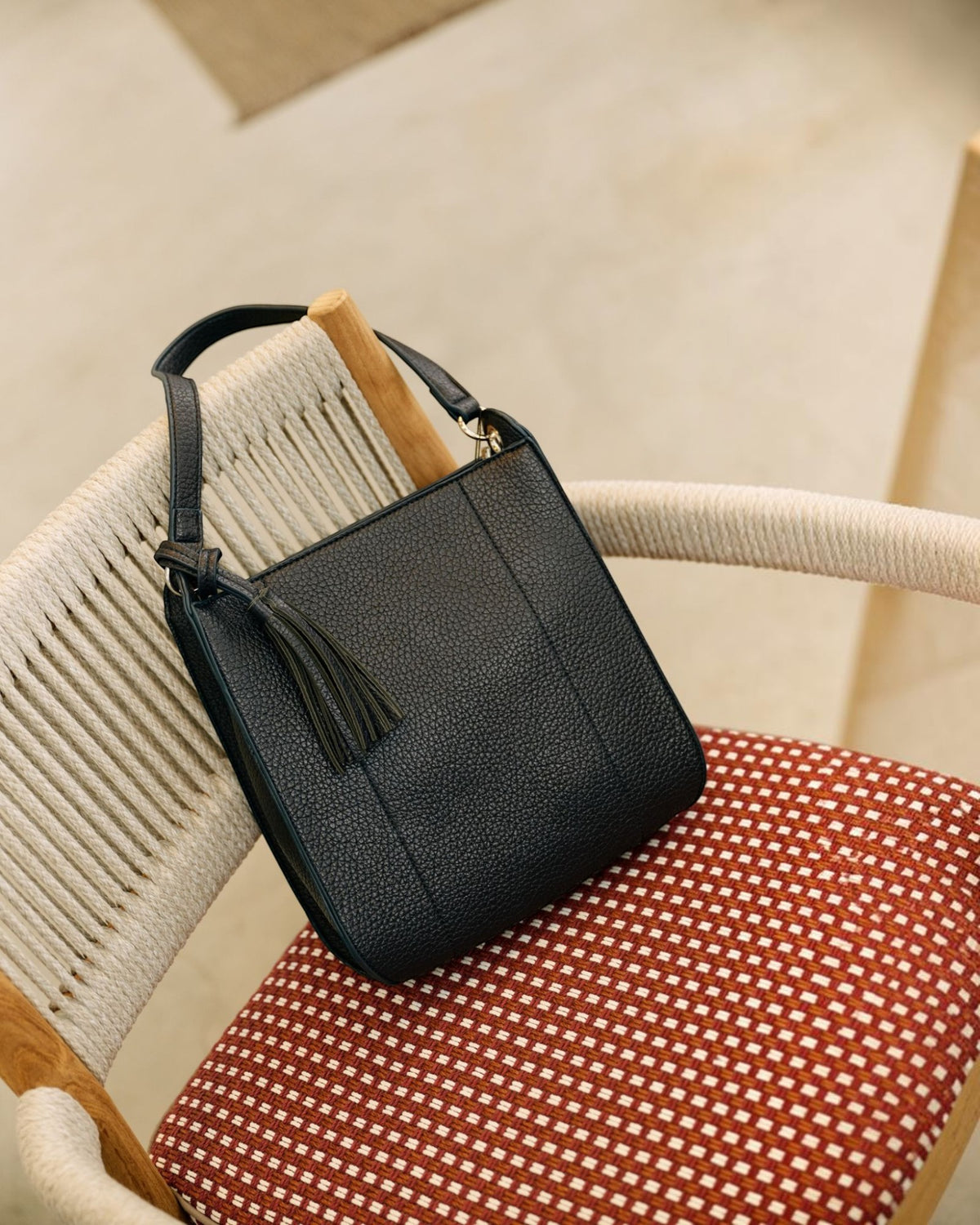 Handtas blauw leder