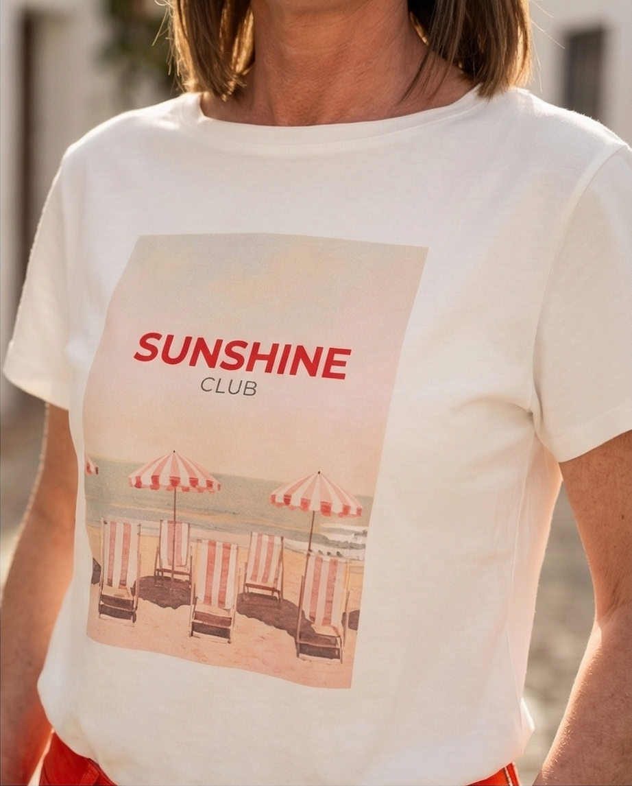 Oui - t-shirt ronde hals print (97515)