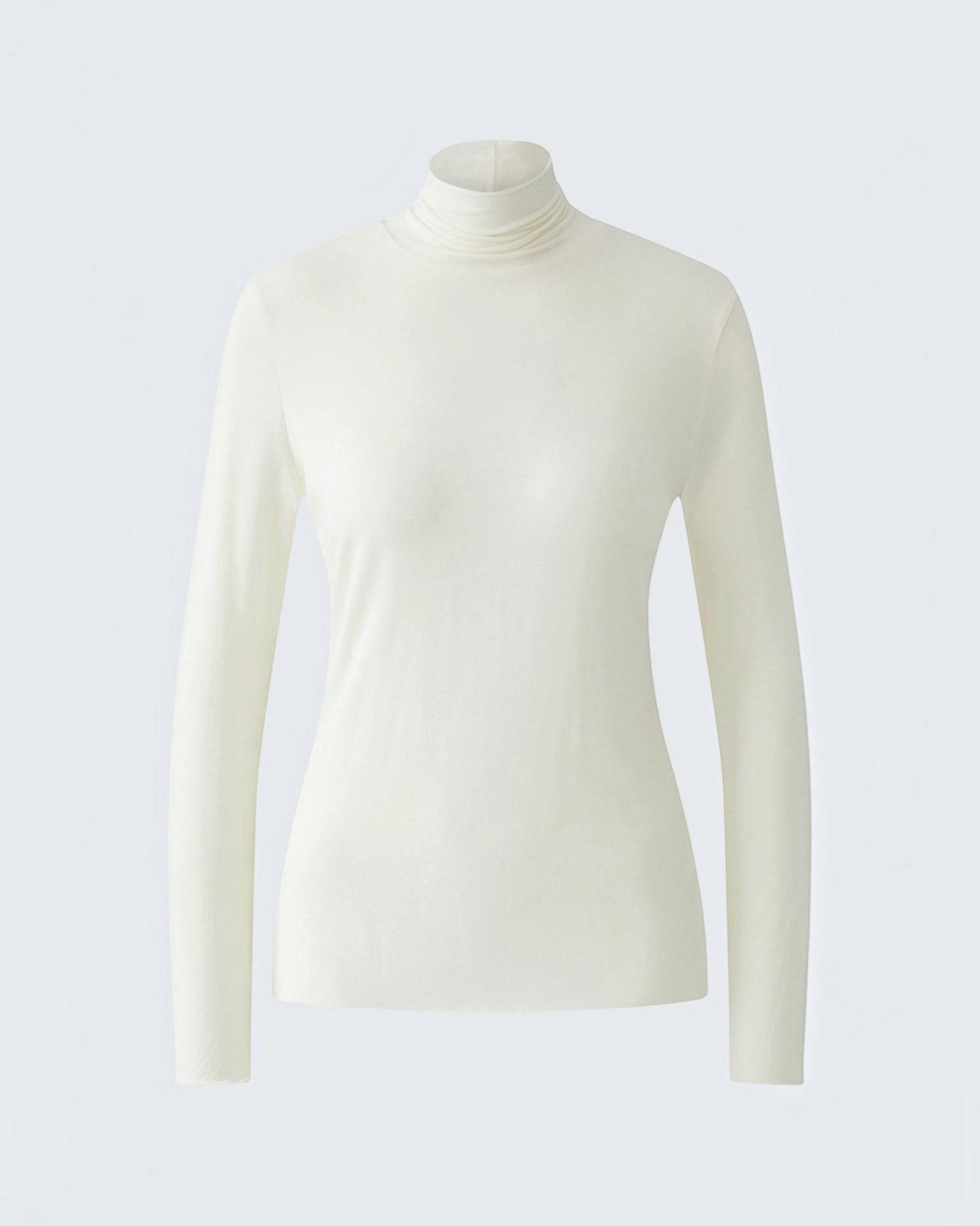 Oui shirt met rolkraag Gardenia – Modal