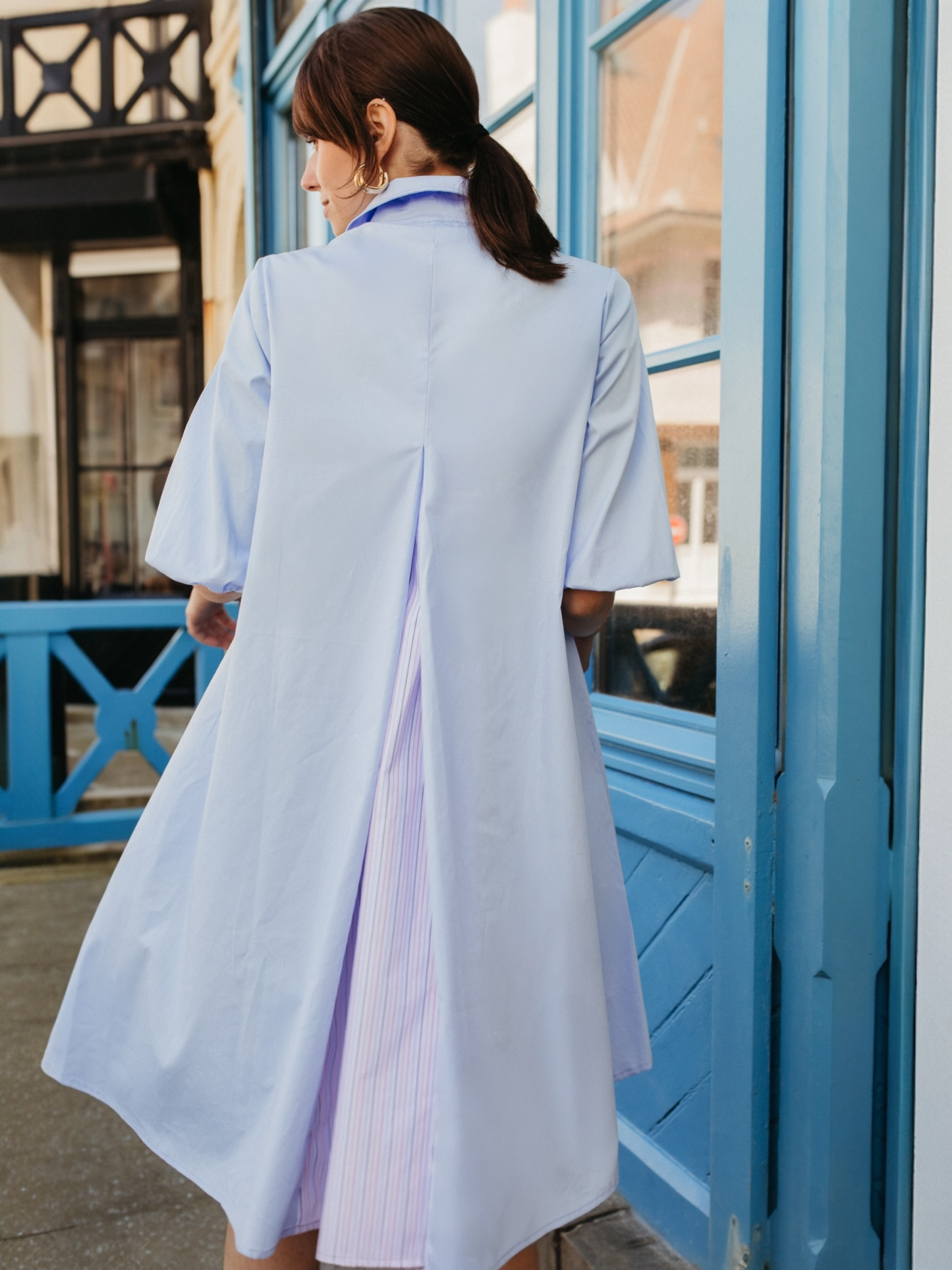 More Than That - lichtblauwe jurk BOWIE