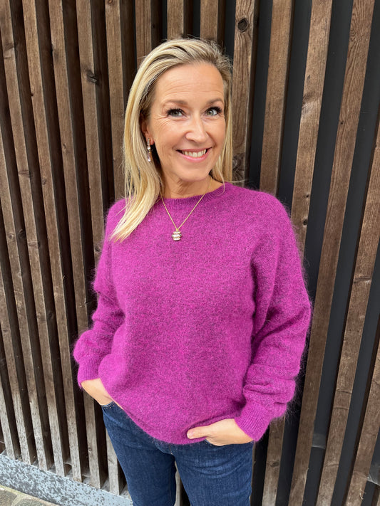 Pull ronde hals MICHELLE violet - Lalotti