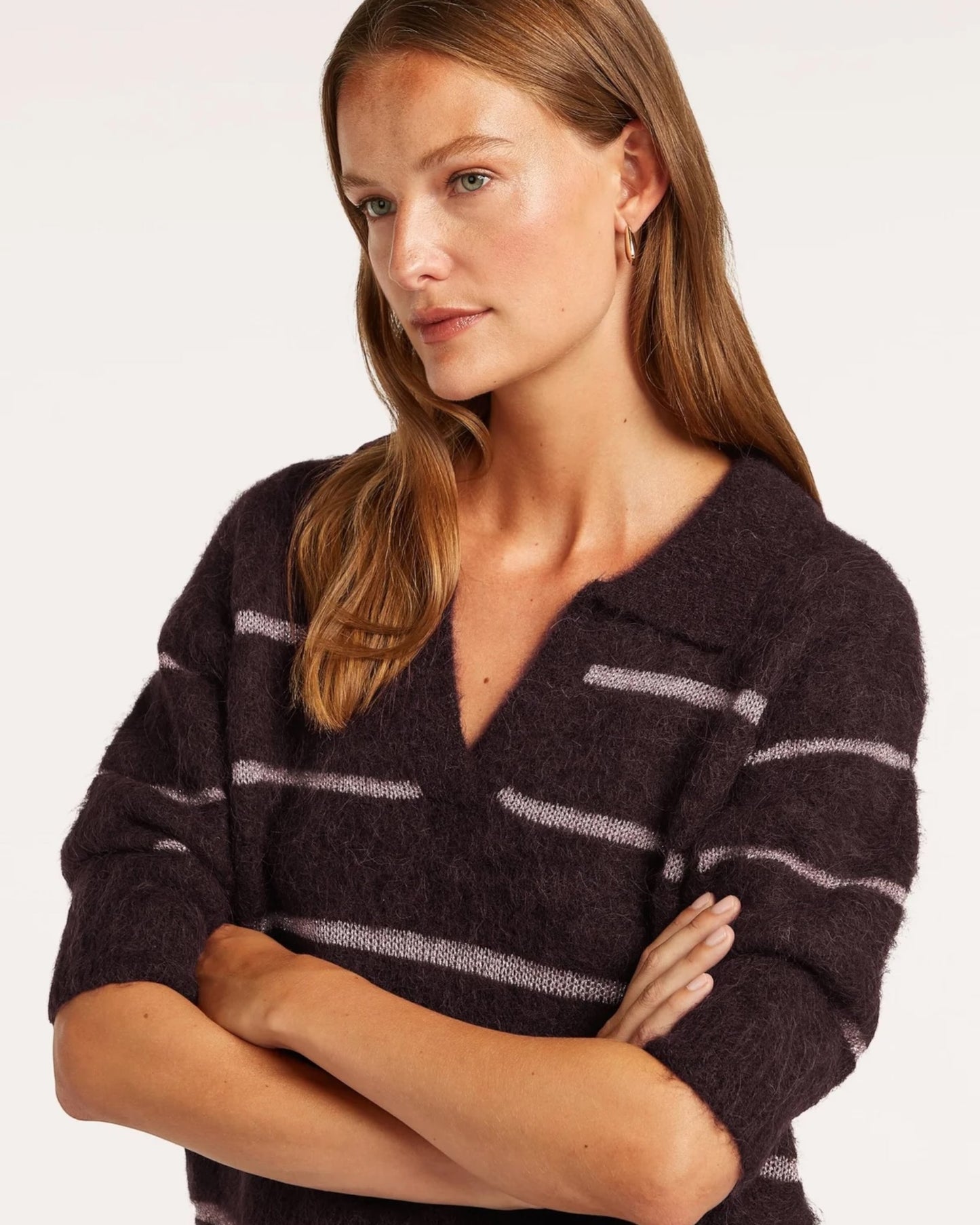 Beaumont Helene Pullover Plum – alpaca damestrui met lurex