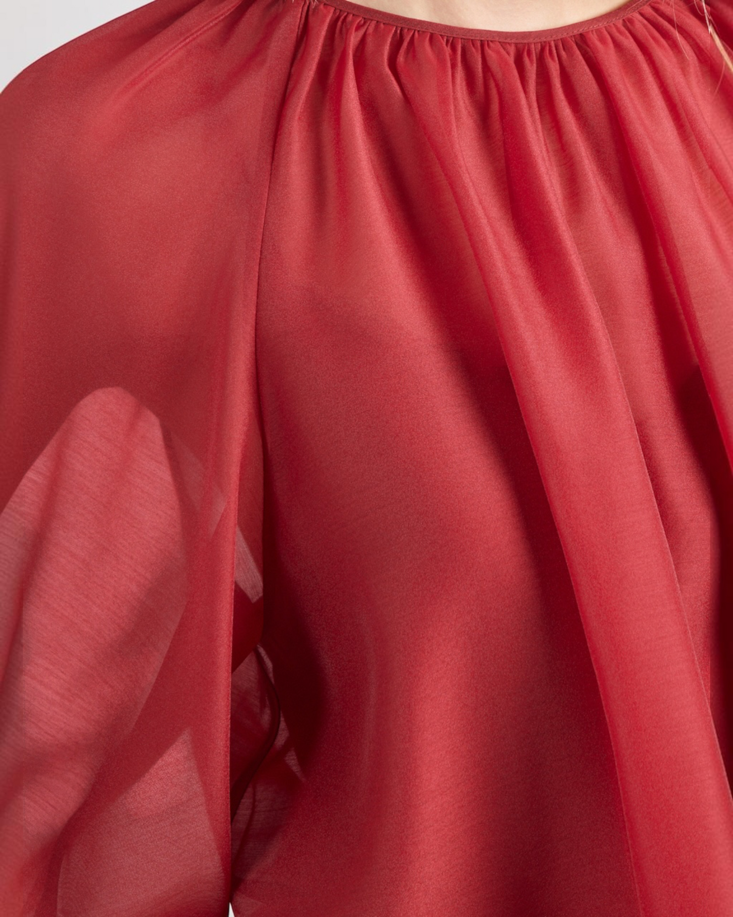 Ted Baker Eelana organza bloes rood met volumemouwen