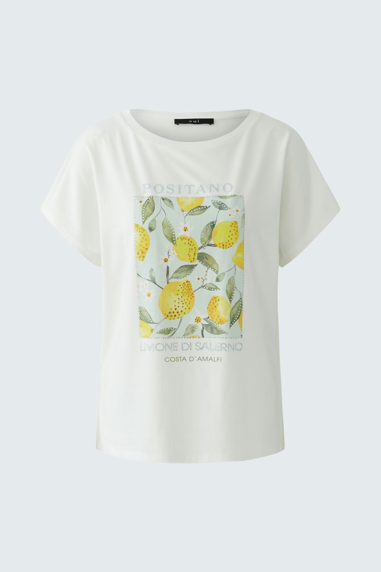 Oui - witte t-shirt met citroenprint (97200)