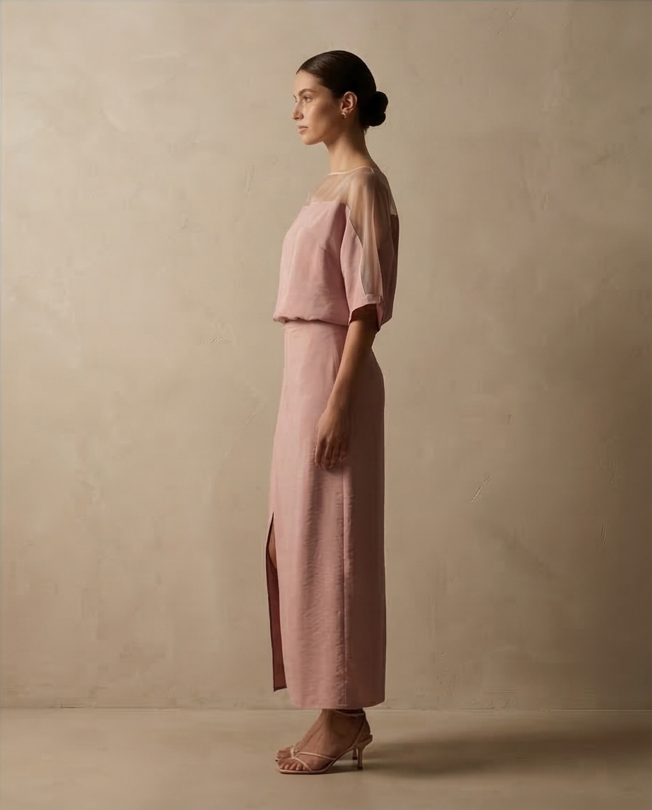 Farah - bloes roze met organza