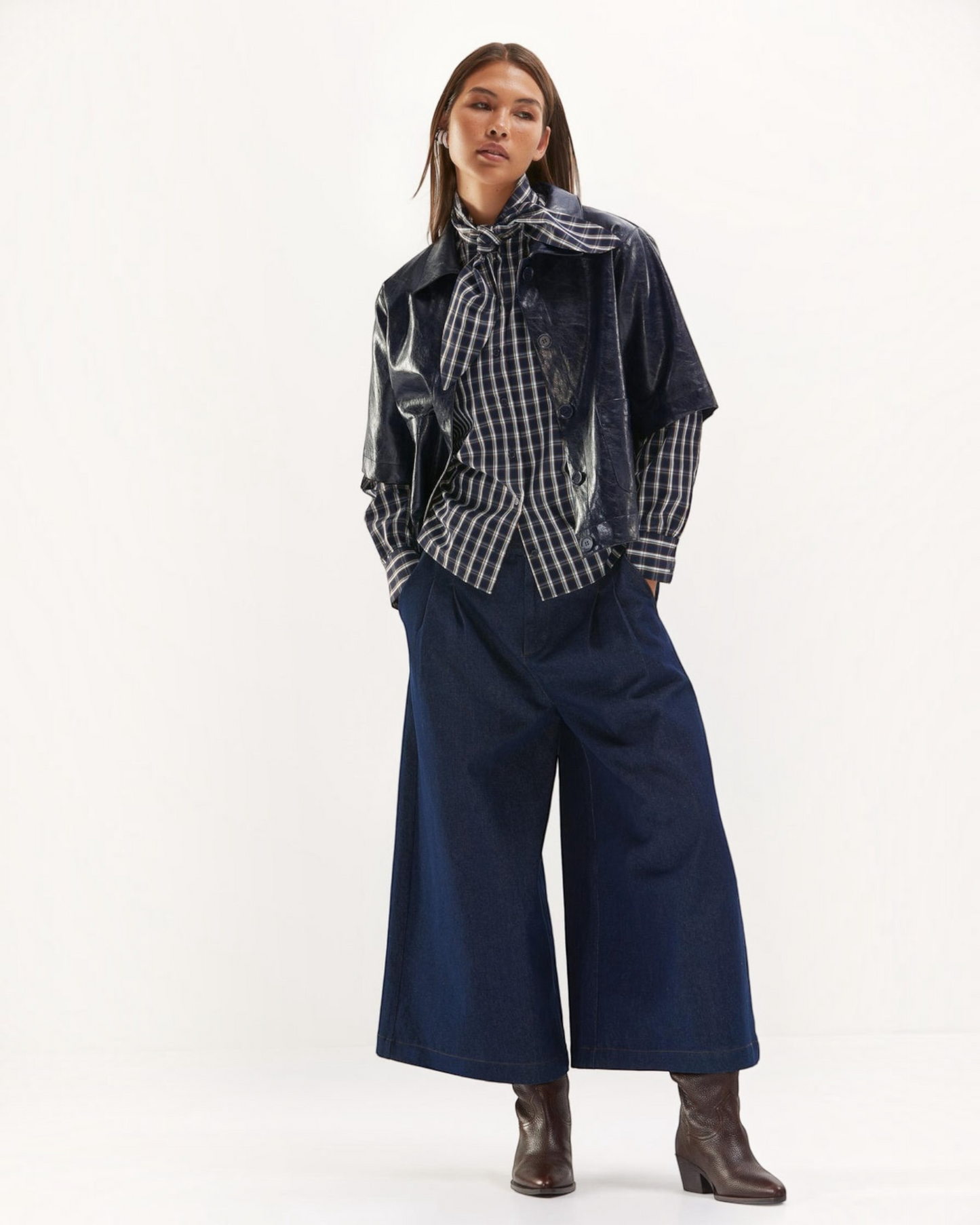 Senso Ilaisa broekrok donkerblauw – wide leg