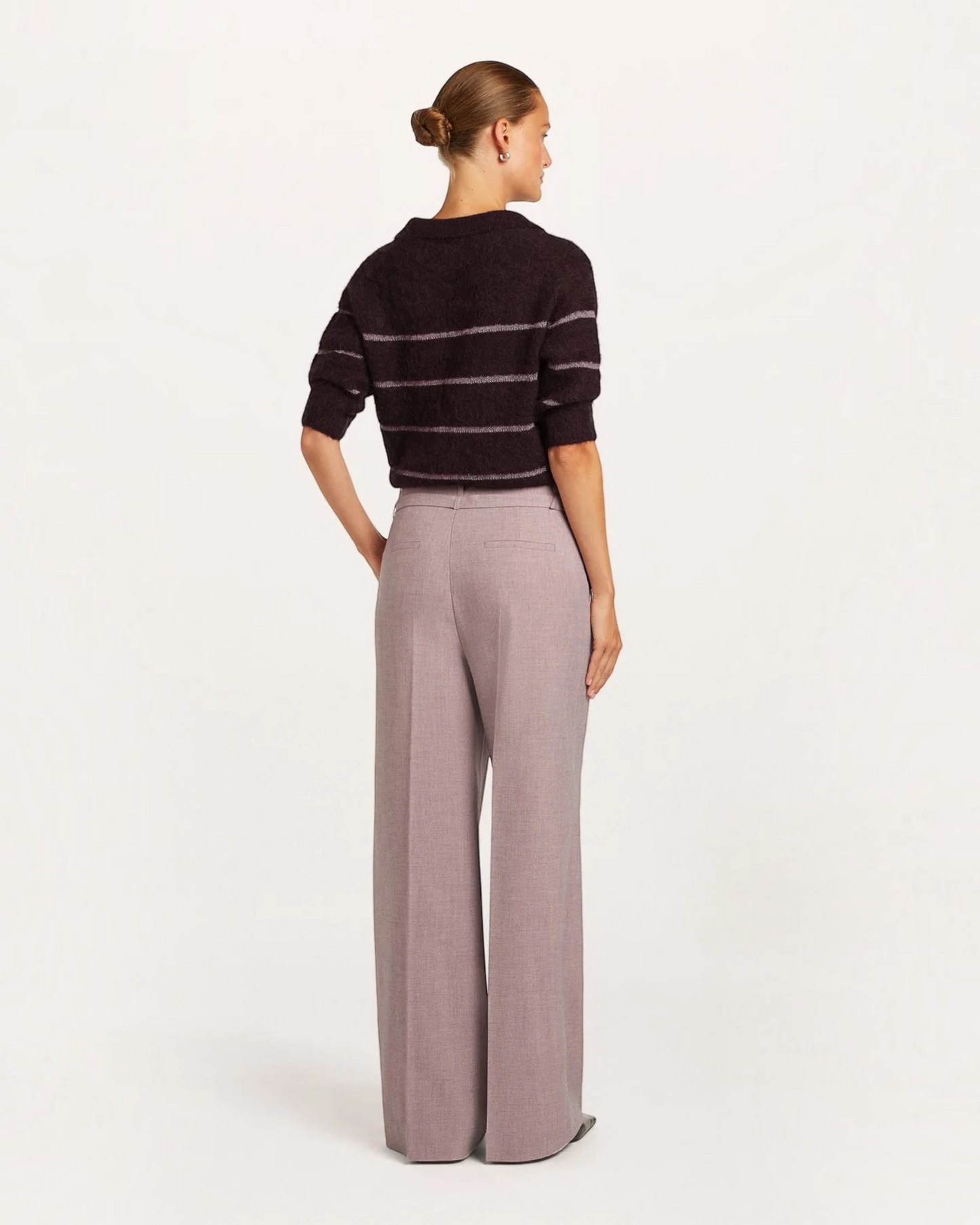 Beaumont Brenna broek rose melange – wijde damesbroek