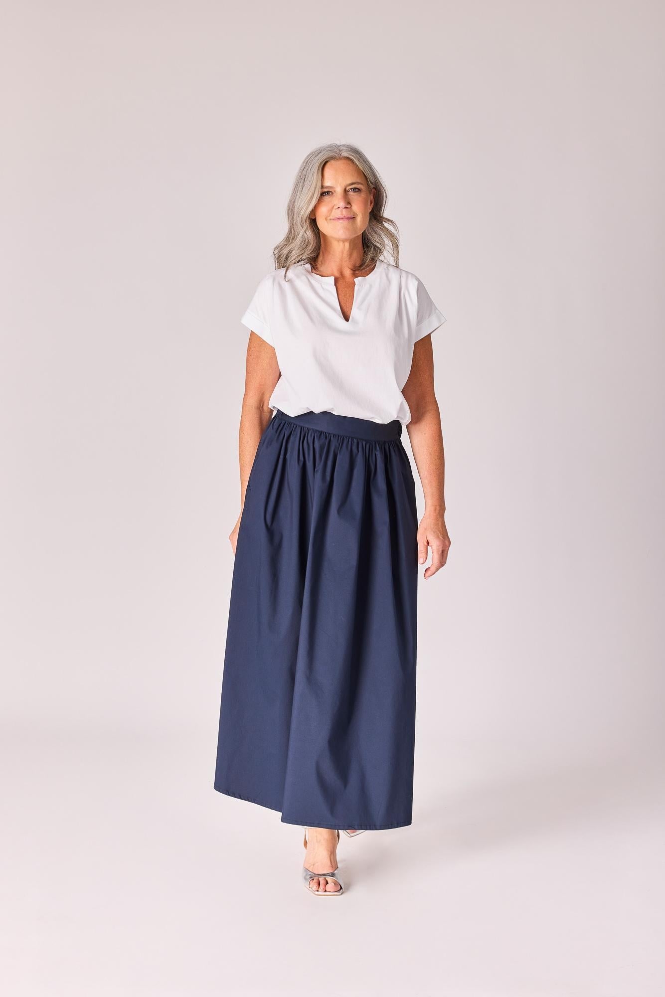 LALOTTI - A-lijn rok uit katoen RUMI - Navy