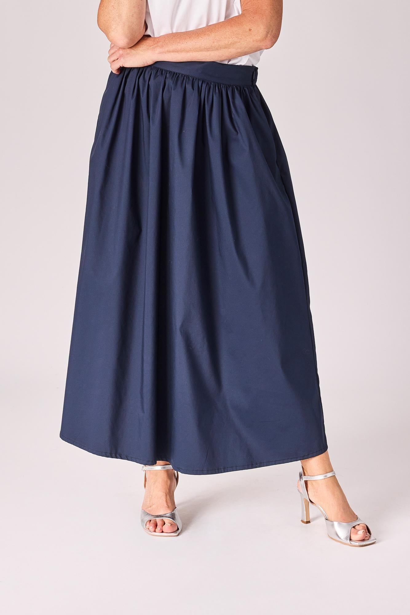LALOTTI - A-lijn rok uit katoen RUMI - Navy