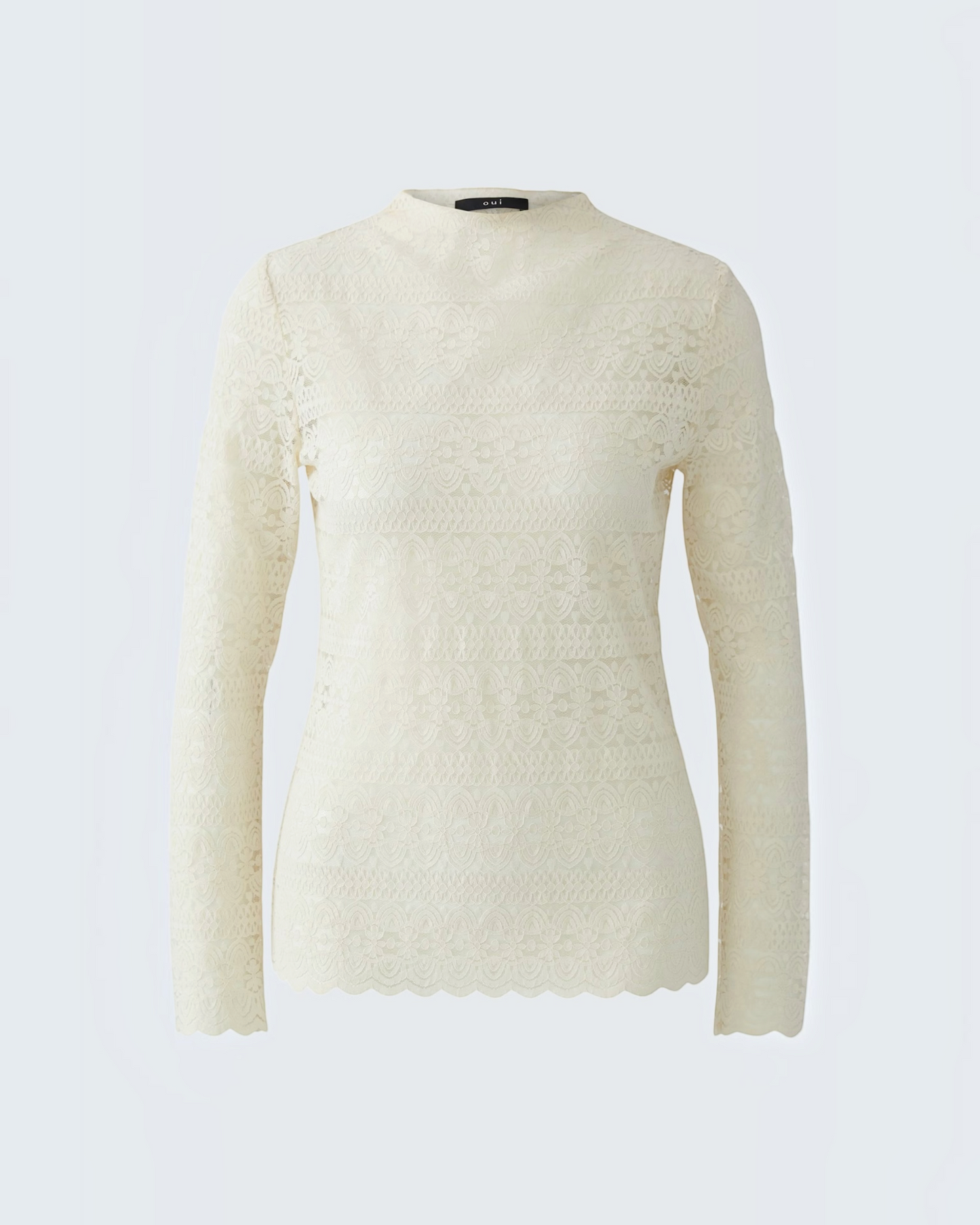 Oui kanten shirt Whitecap Gray