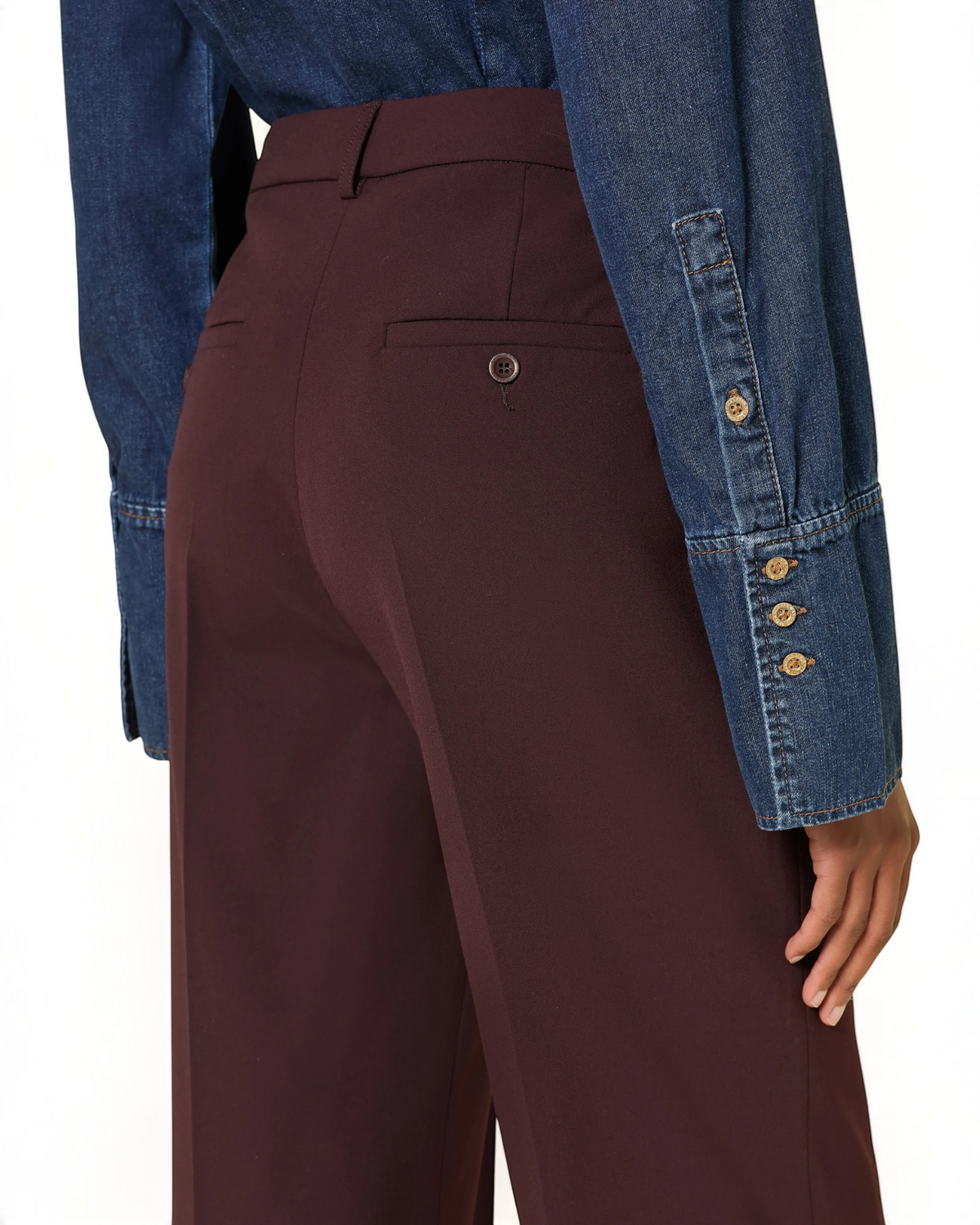 Damesbroek Bordeaux – Hoge Taille & Rechte Pijp | Raffaello Rossi