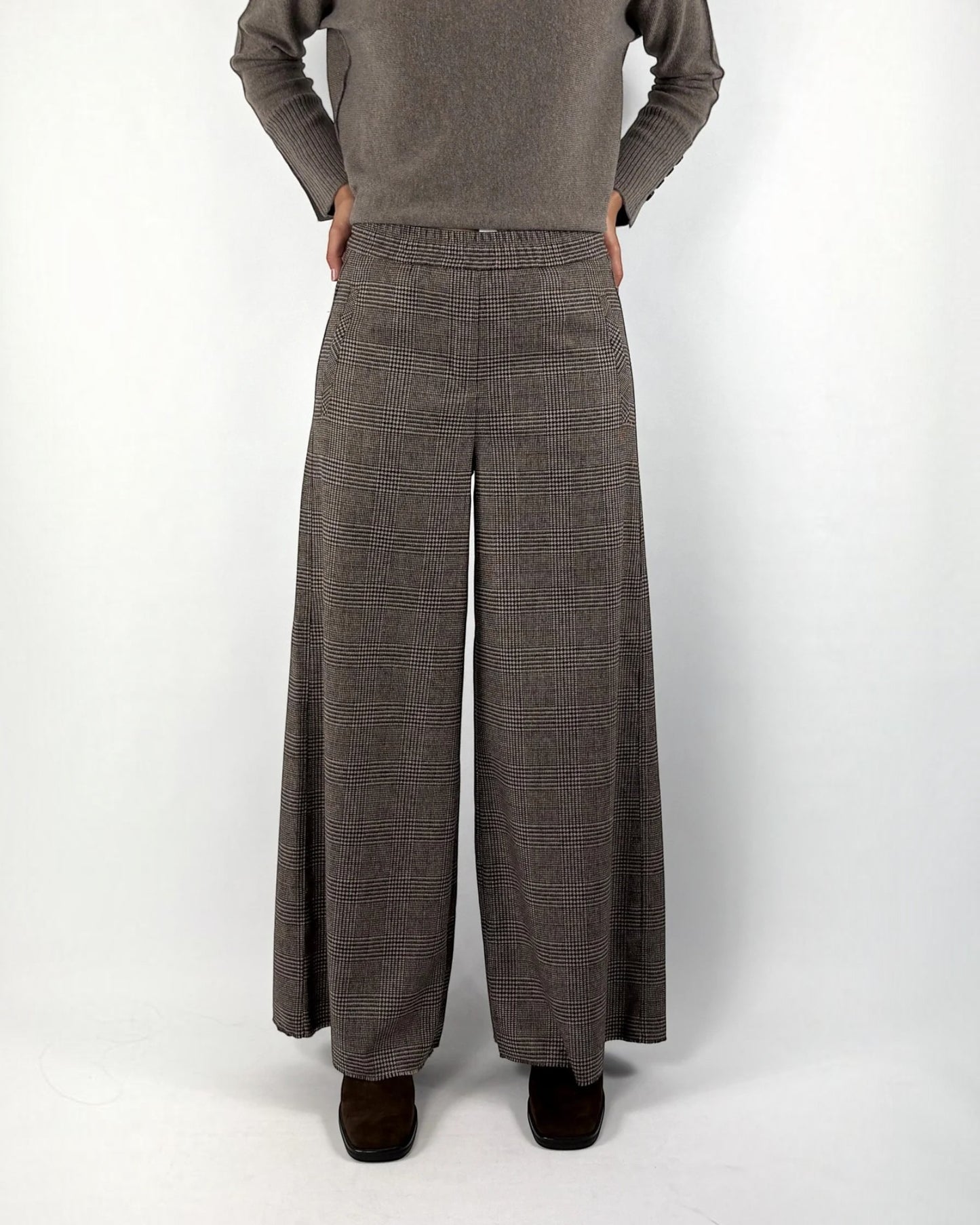 Cambio Aveline 8746 Broek Glencheck Bruin | Wolmix