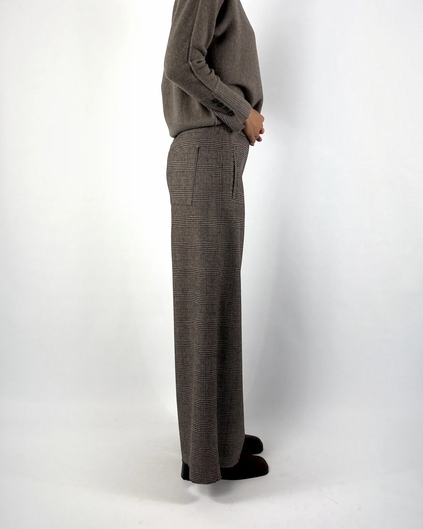 Cambio Aveline 8746 Broek Glencheck Bruin | Wolmix