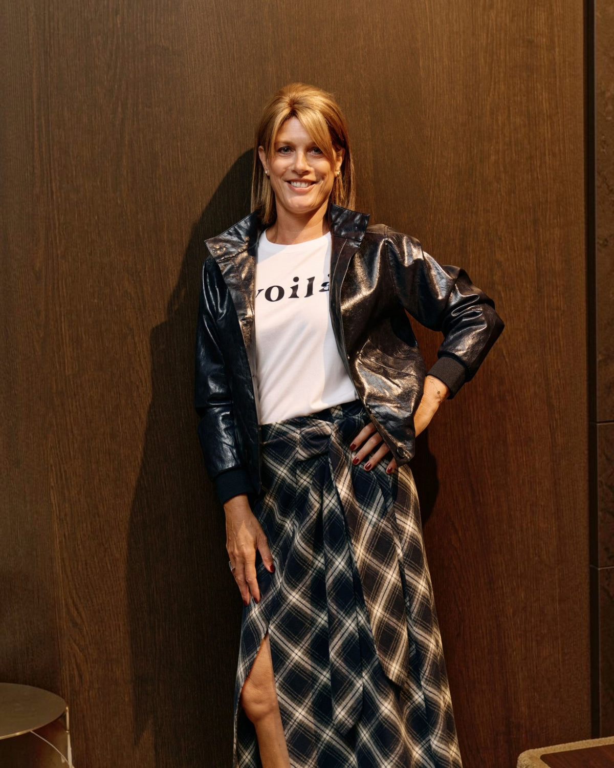 Lalotti Atlanta flanellen maxi rok blauwe ruiten