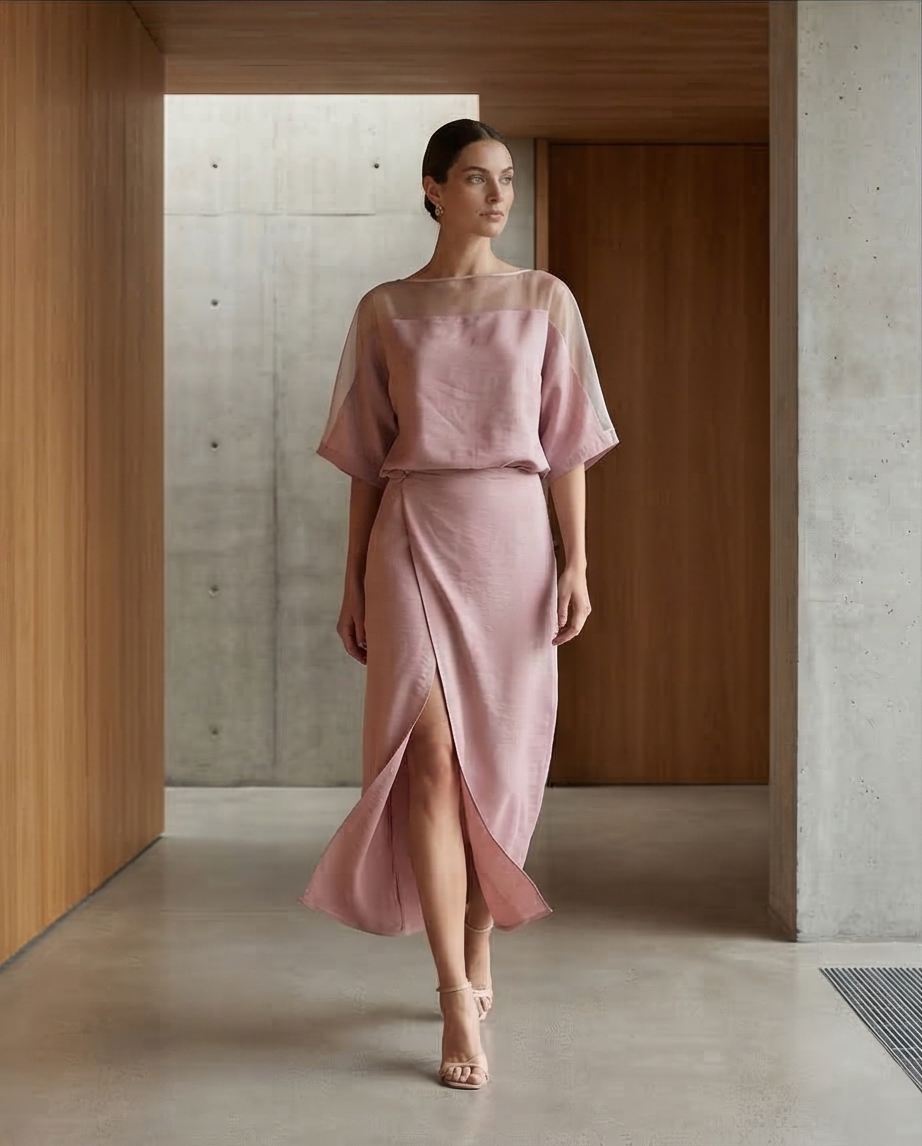 Farah - bloes roze met organza