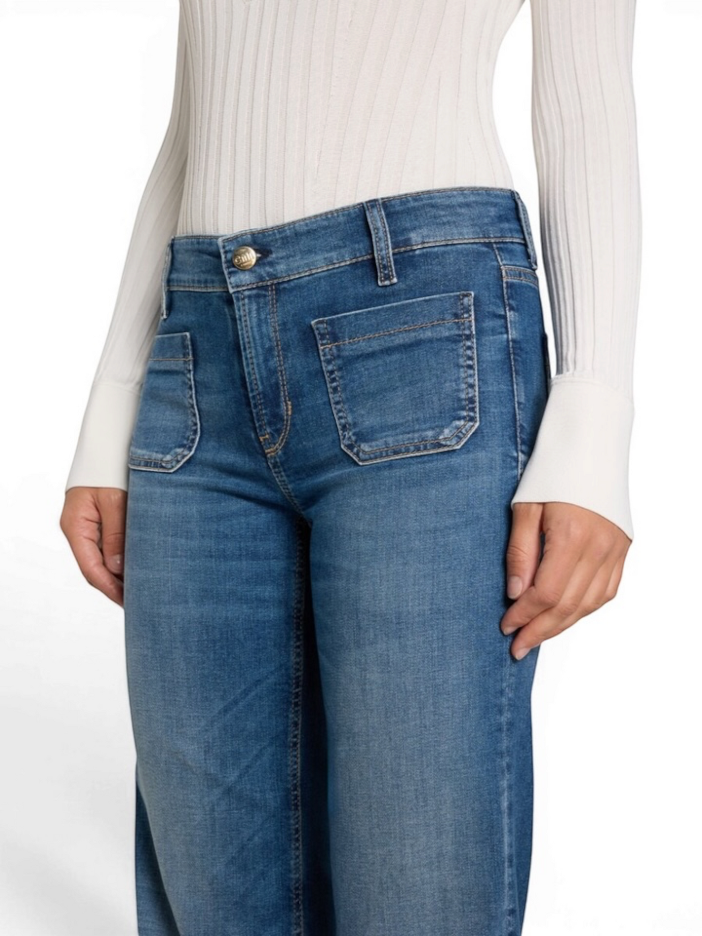 Cambio - blauwe straight jeans Amara