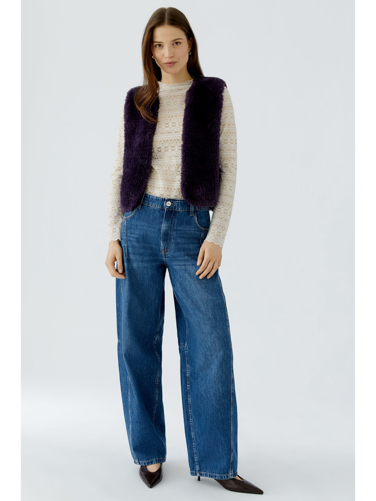 Oui - gebreide mouwloze vest (98077)