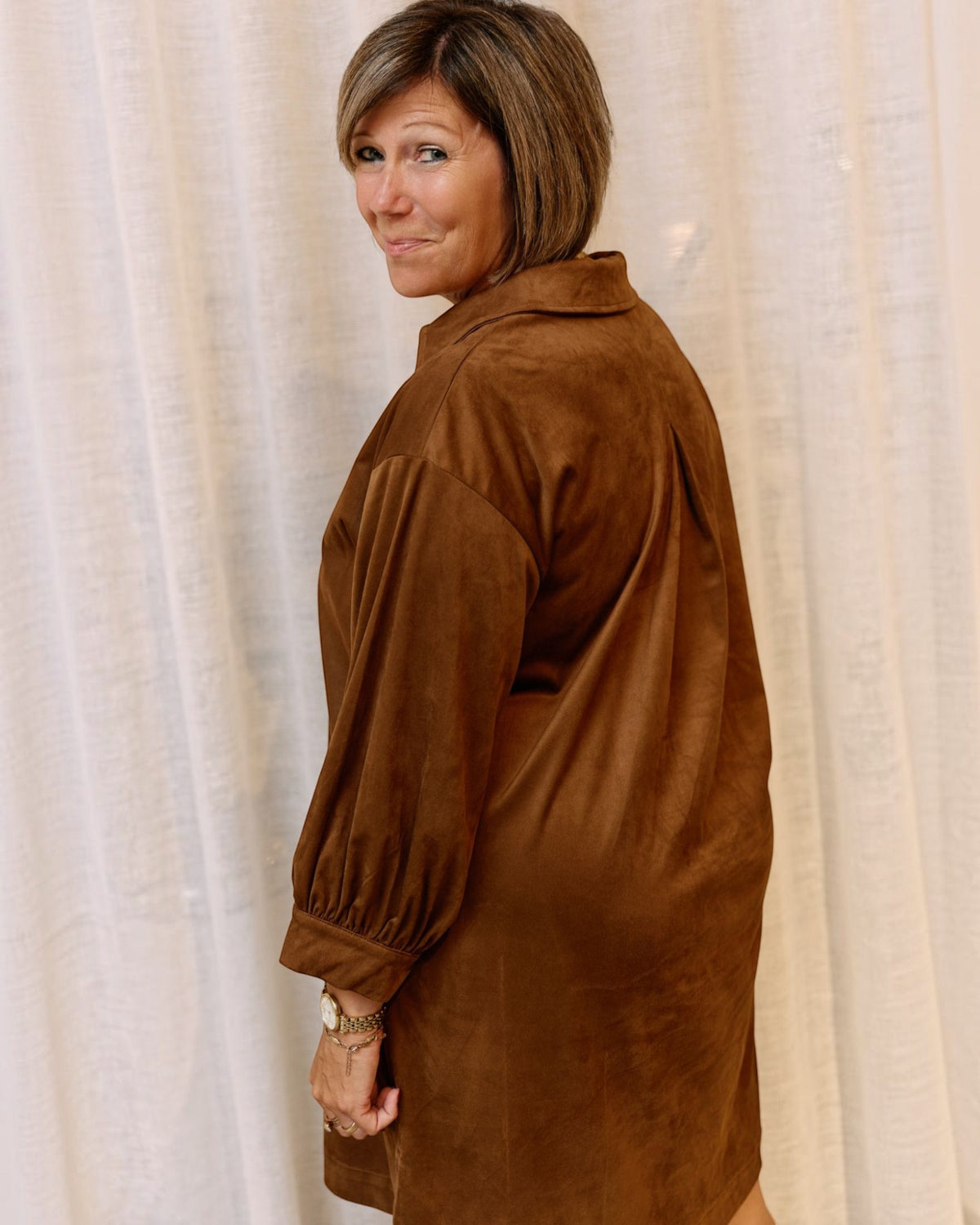 Senso Kalista kleed cognac in daim