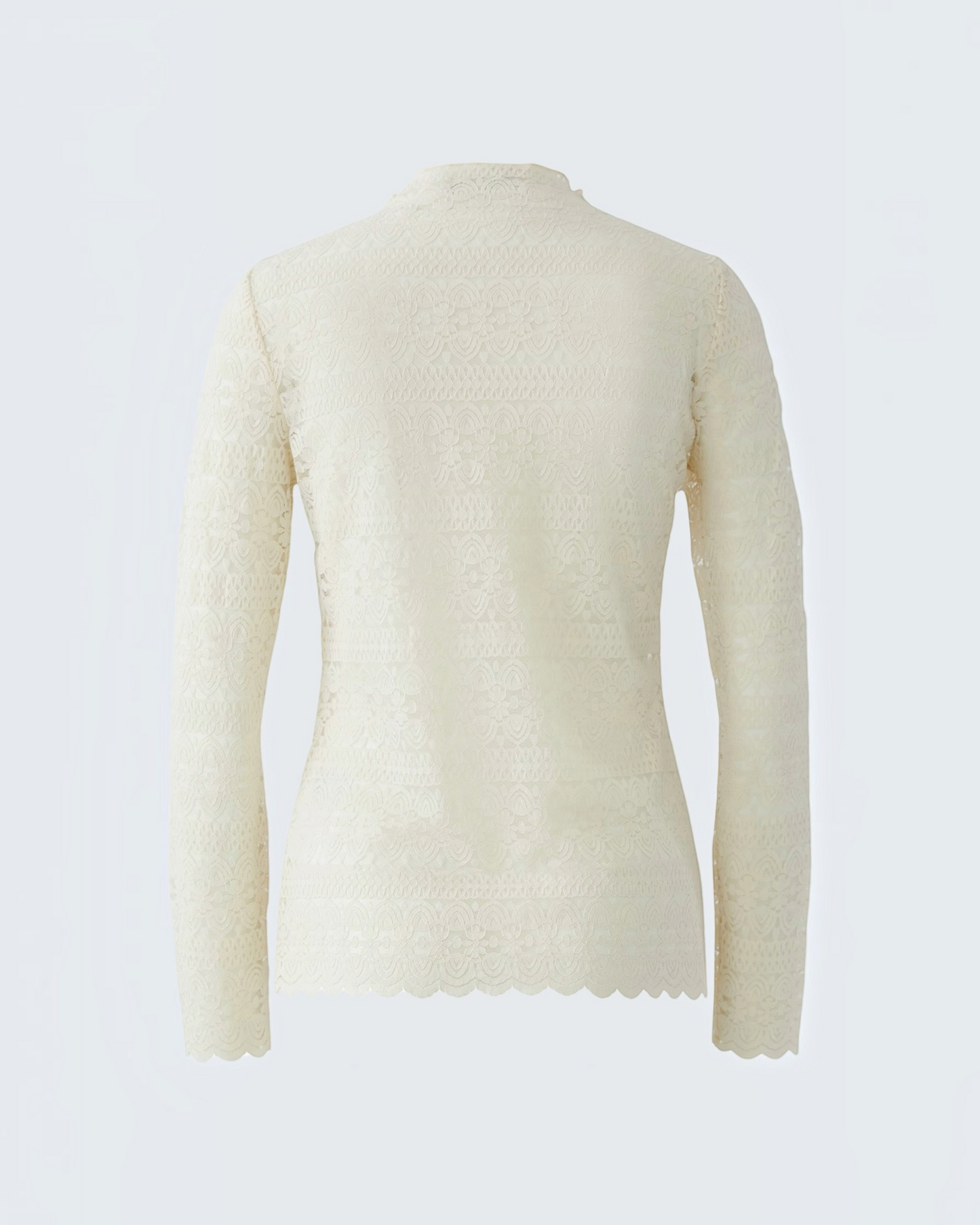 Oui kanten shirt Whitecap Gray
