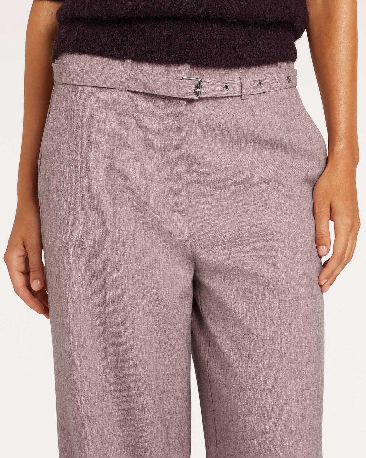 Beaumont Brenna broek rose melange – wijde damesbroek