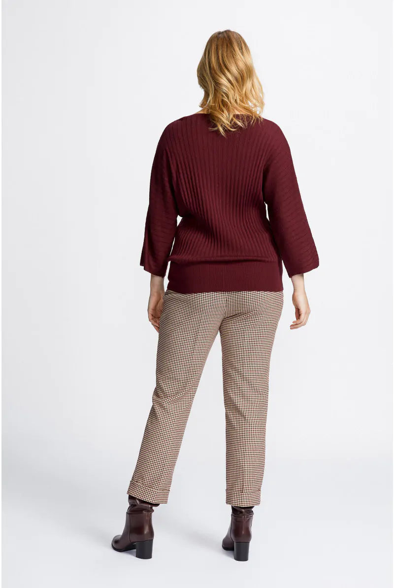 Pull HAMIDA bordeaux met vleermuismouwen - Xandres