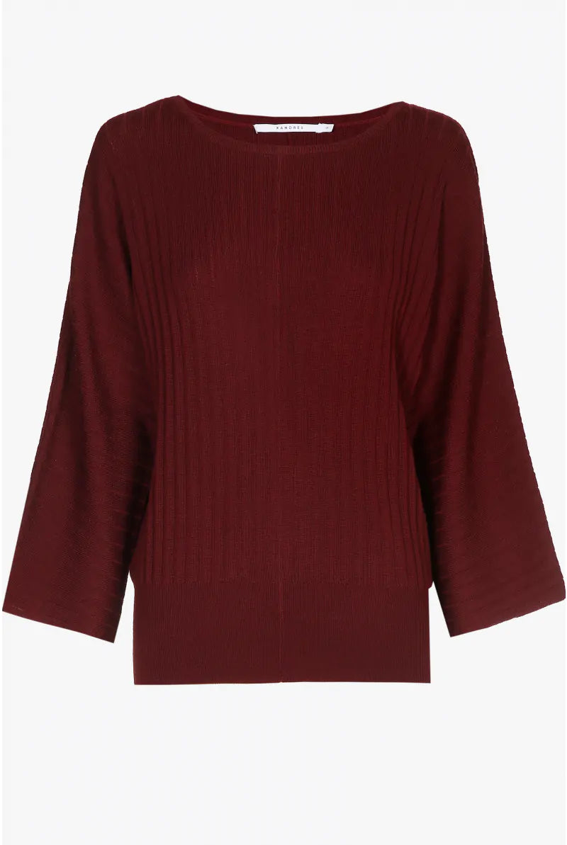Pull HAMIDA bordeaux met vleermuismouwen - Xandres