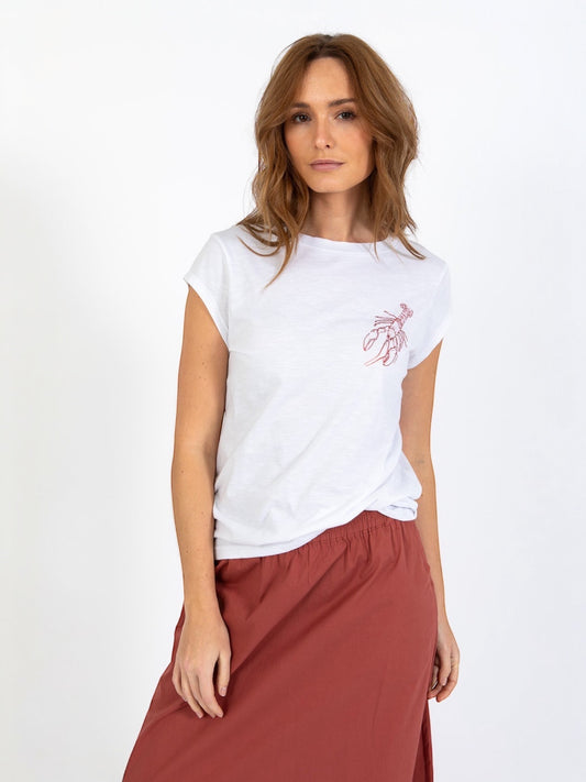 Witte t-shirt (cch1190) - CC Heart