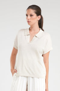 Pull beige GRETA 110 polomodel - Blue iV