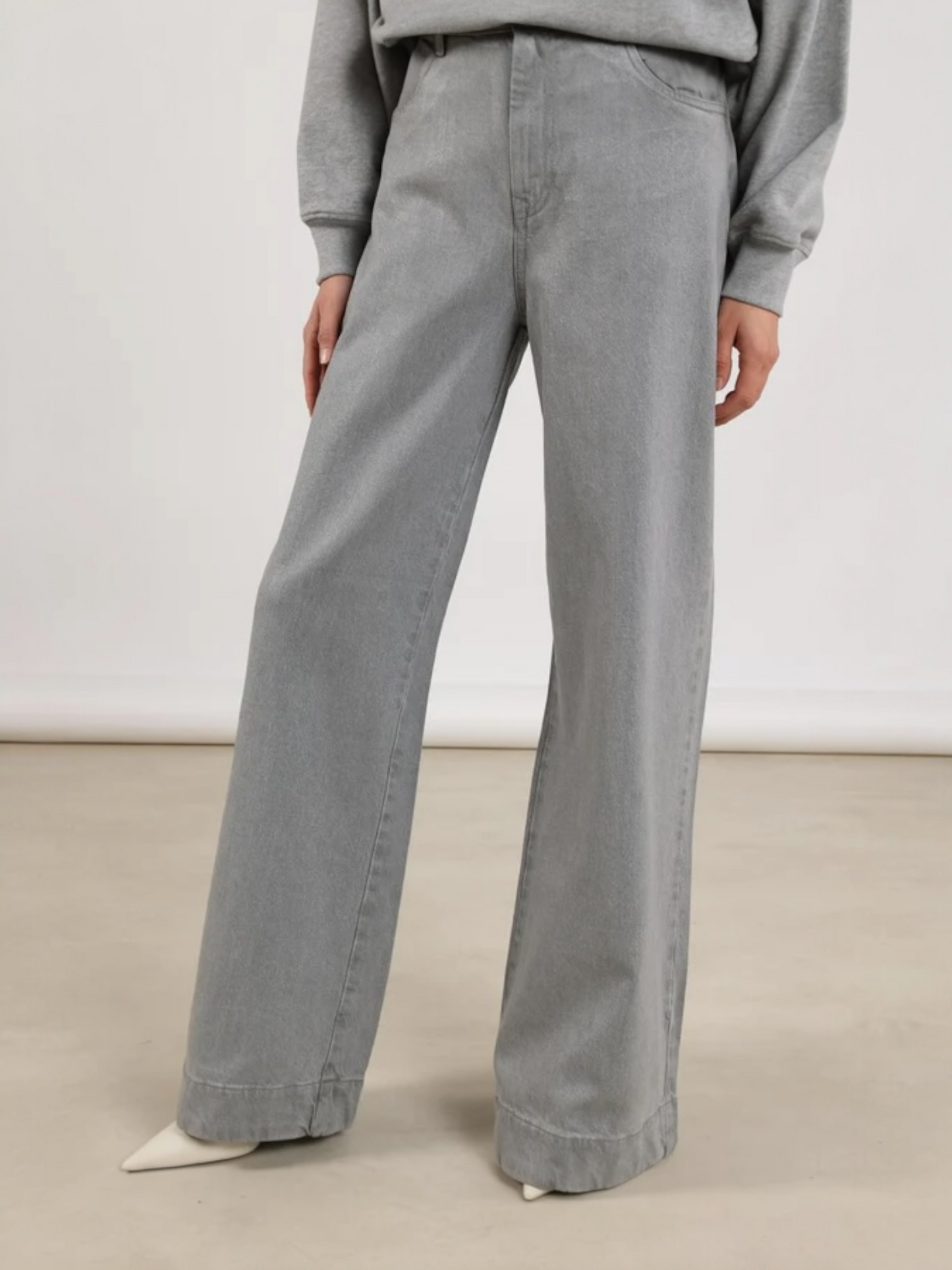 Nukus – jeans Abby lichtgrijs coating