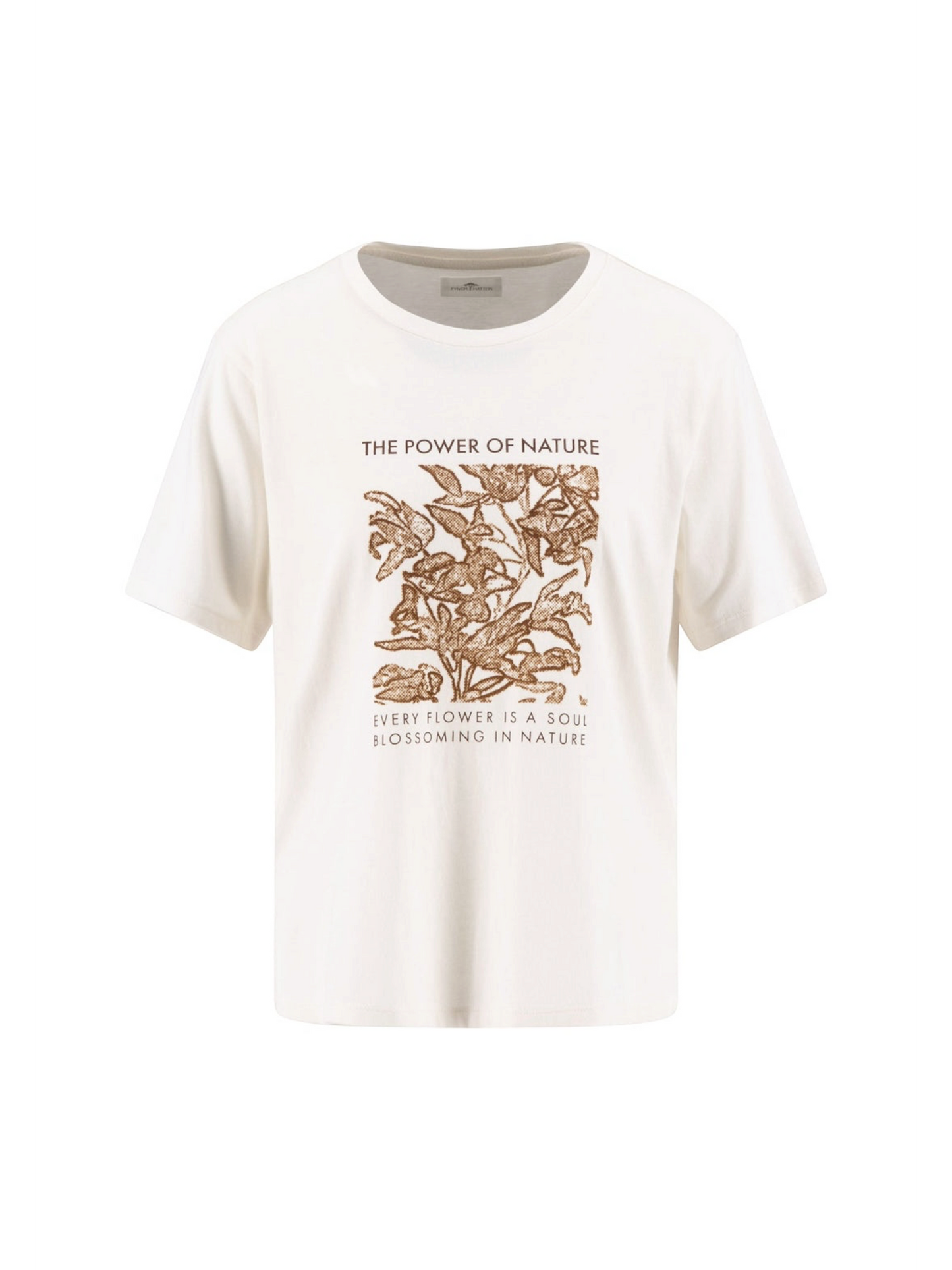FYNCH HATTON- T-SHIRT VAN EEN KATOEN-MODALMIX MET PRINT OP DE VOORKANT EN RONDE HALS