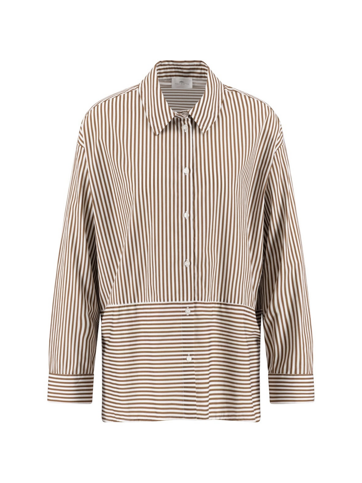 FYNCH HATTON - BLOUSE GEMAAKT VAN EEN KATOEN-LYOCELLMIX MET EEN GESTREEPT PATROON
