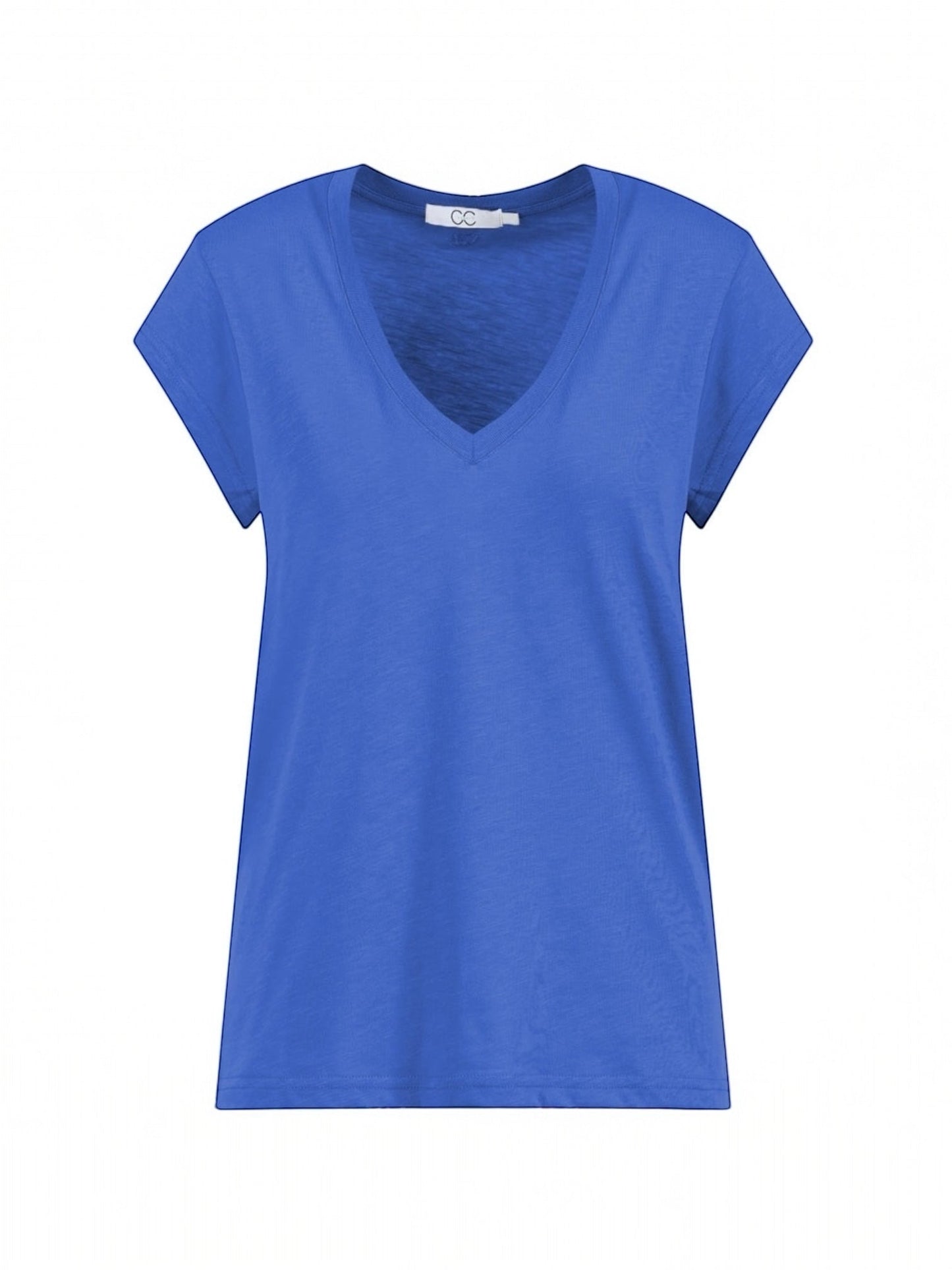 T-shirt v- hals bright blue (CCH1101) - CC HEART